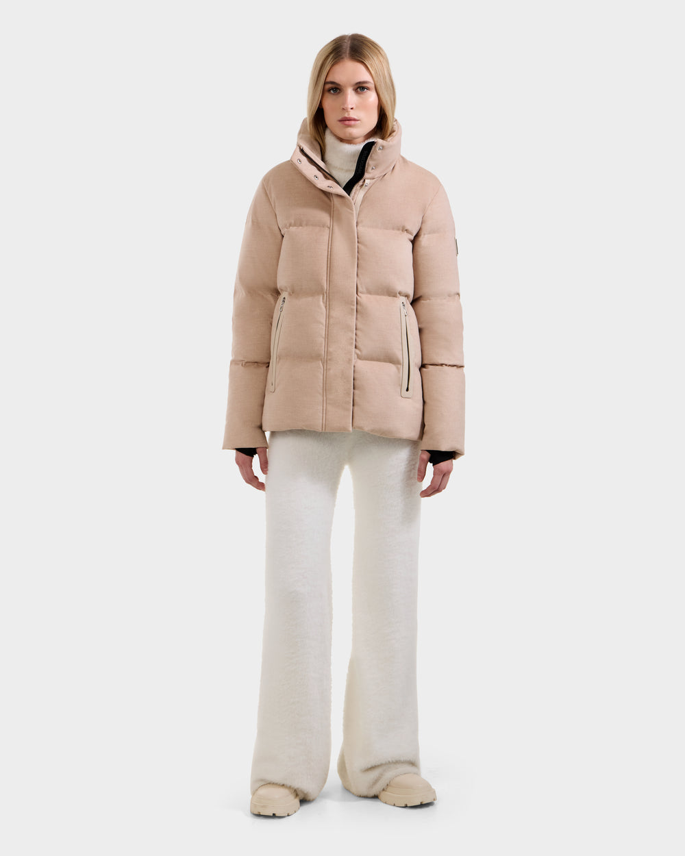 RUDSAK JOON W Women's Wool-Blend Down Puffer Jacket Heather