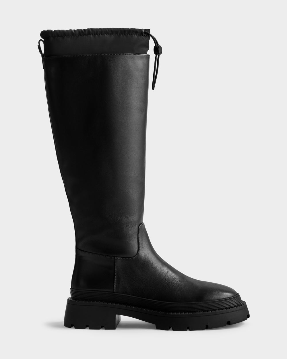 RUDSAK KAROL Women's Black High Leather Boots | Chunky Sole Grip