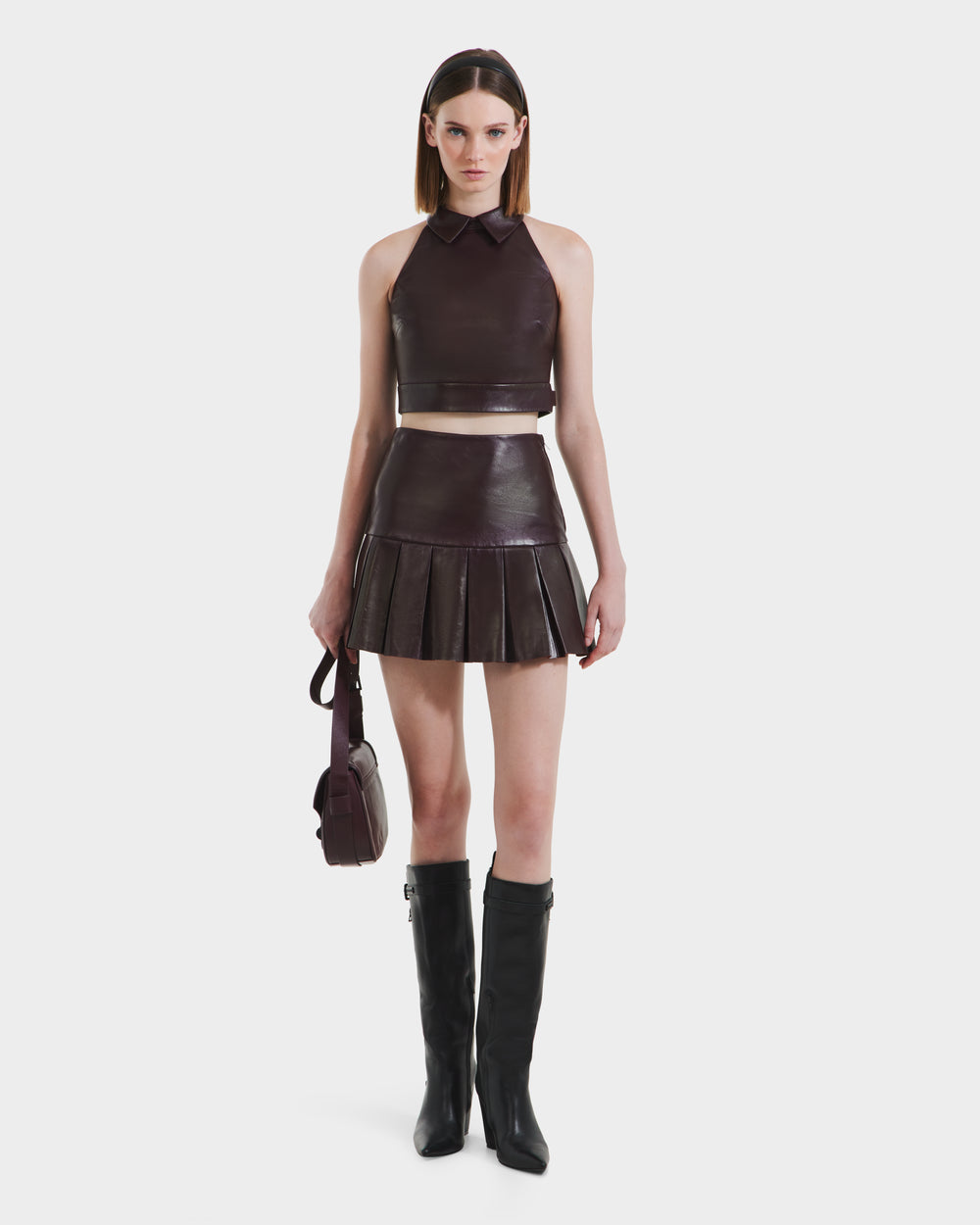 RUDSAK LOVELL Women's Premium Leather Halter Top - Chic & Bold