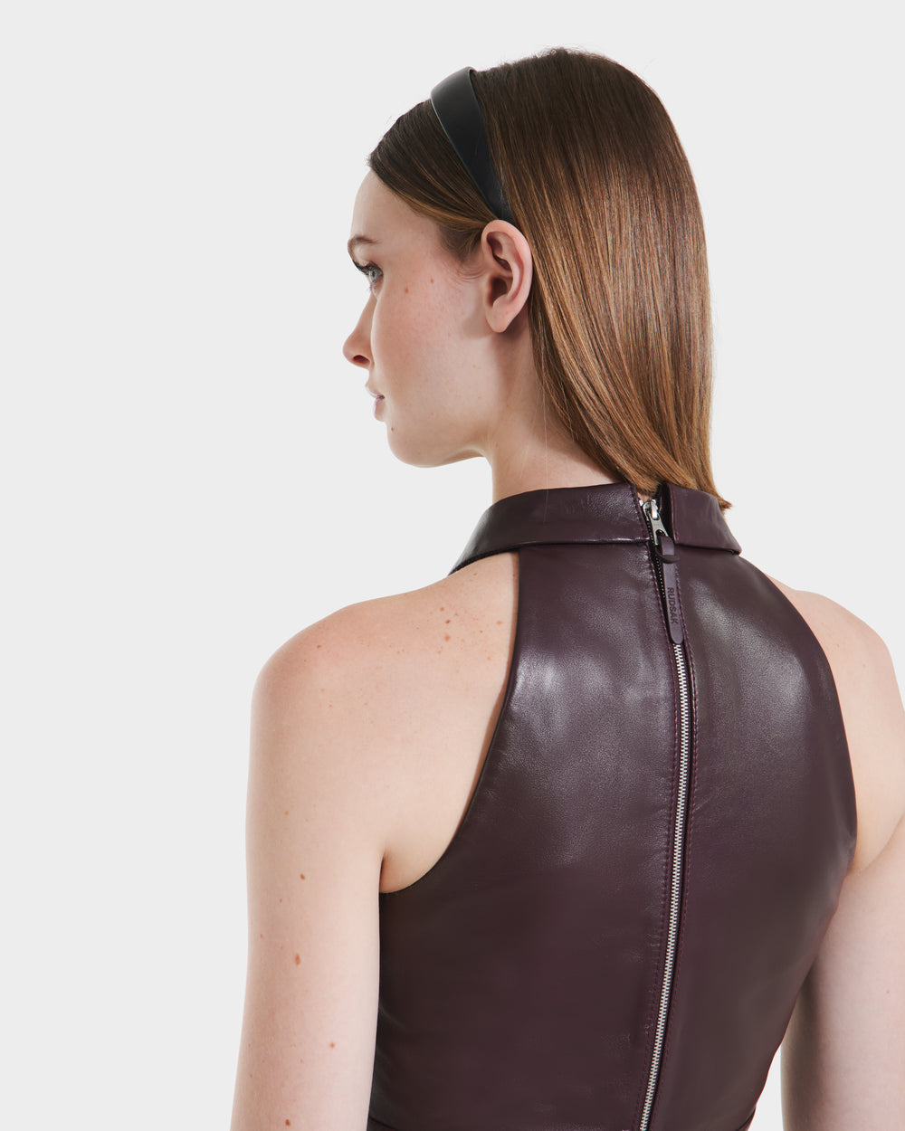 RUDSAK LOVELL Women's Premium Leather Halter Top - Chic & Bold