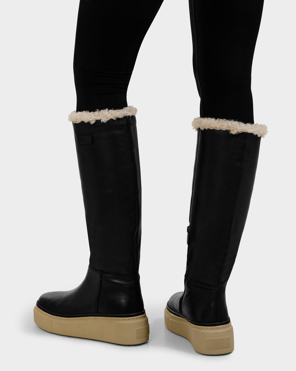 RUDSAK MIKIE L Black Leather Shearling Boots | Warm & Stylish