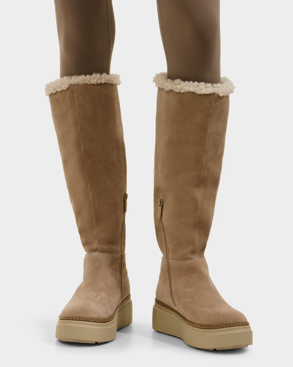 RUDSAK MIKIE L Women's Foldover Suede Shearling Boots – Rudsak