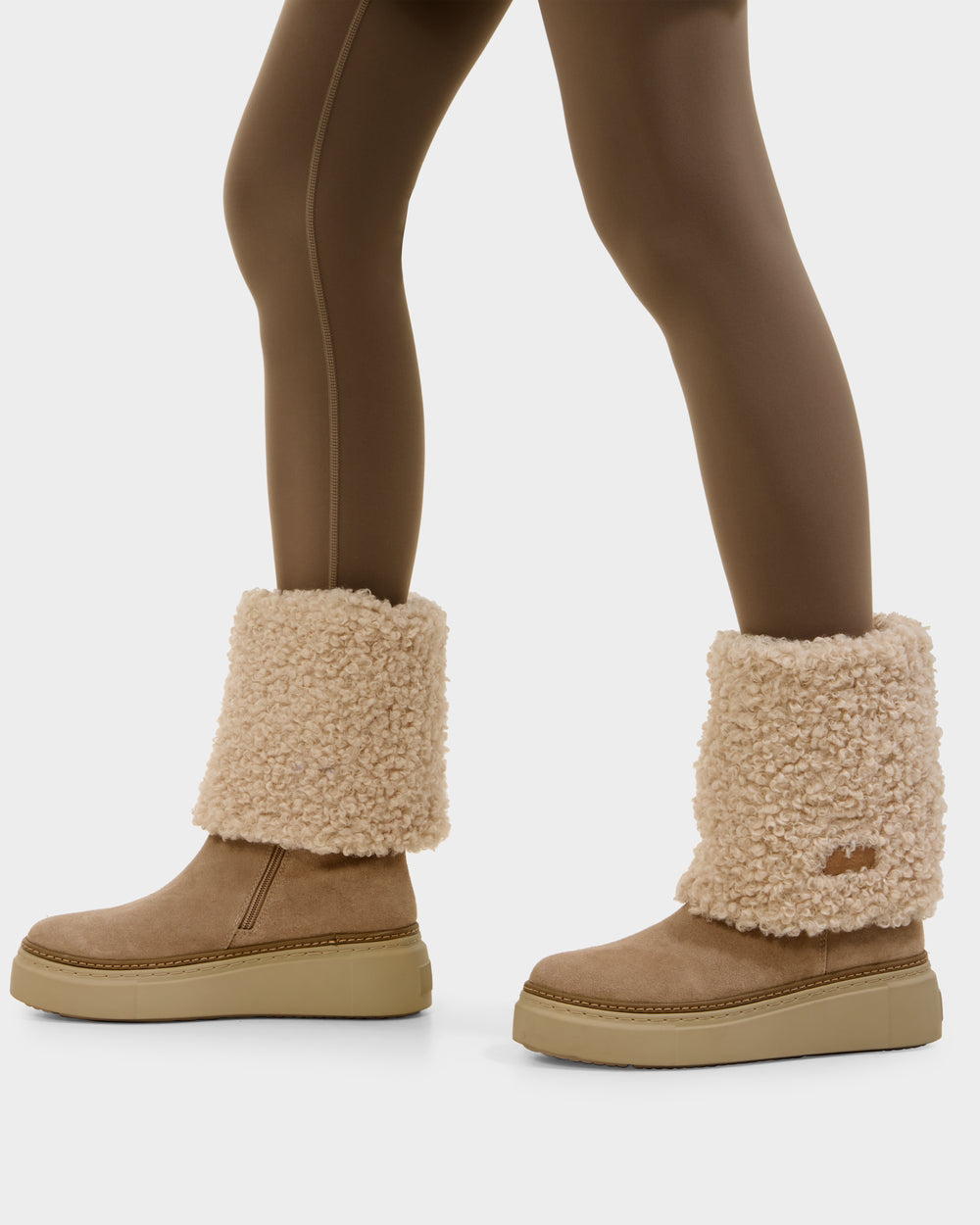 RUDSAK MIKIE L Women's Foldover Suede Shearling Boots – Rudsak