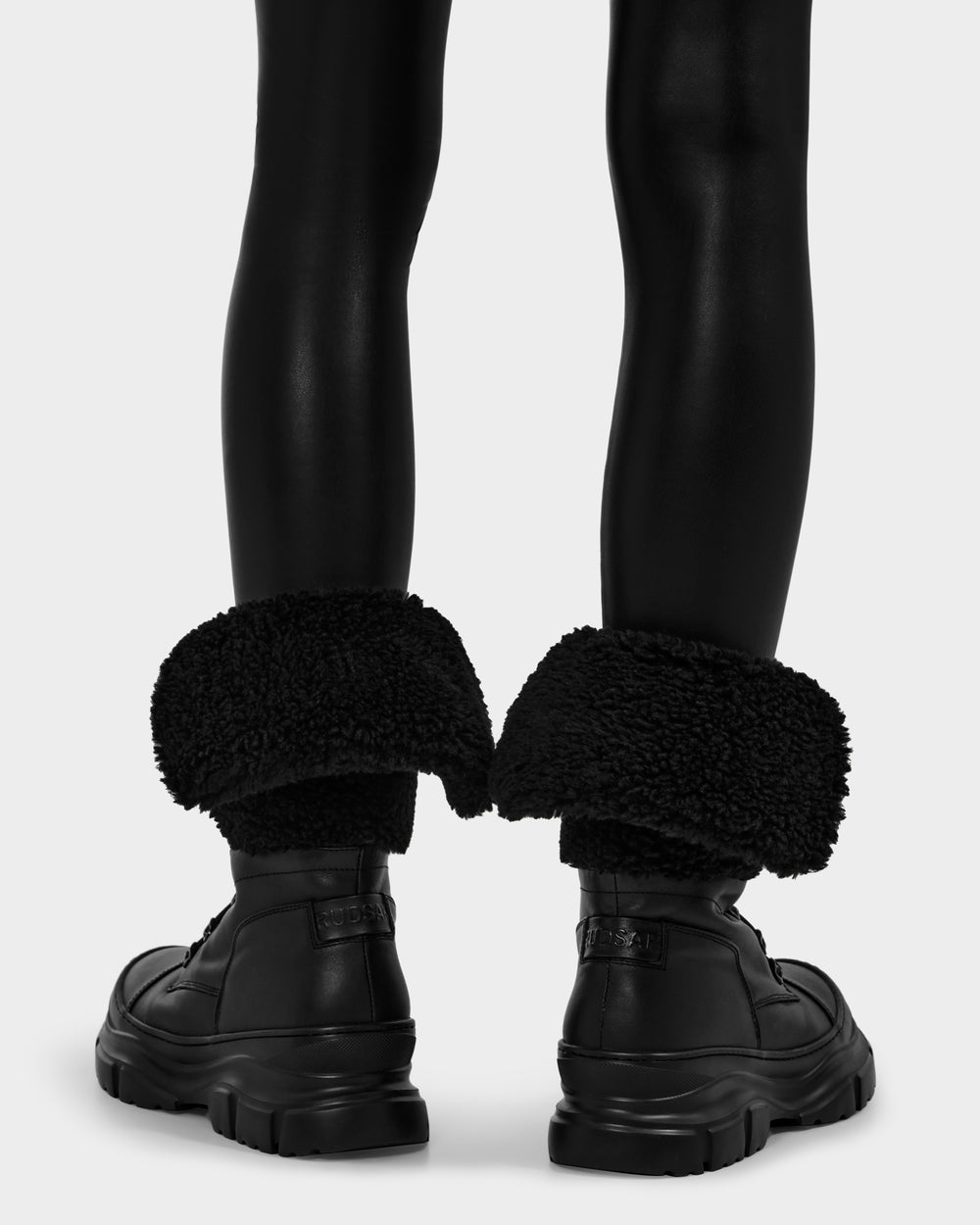 RUDSAK MODENA Black Leather Winter Boots | Cozy Style & Grip