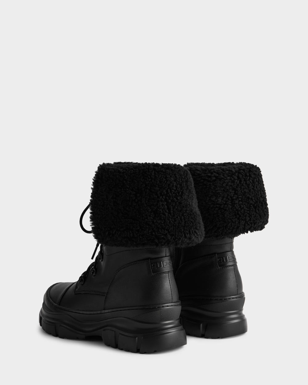 RUDSAK MODENA Black Leather Winter Boots | Cozy Style & Grip