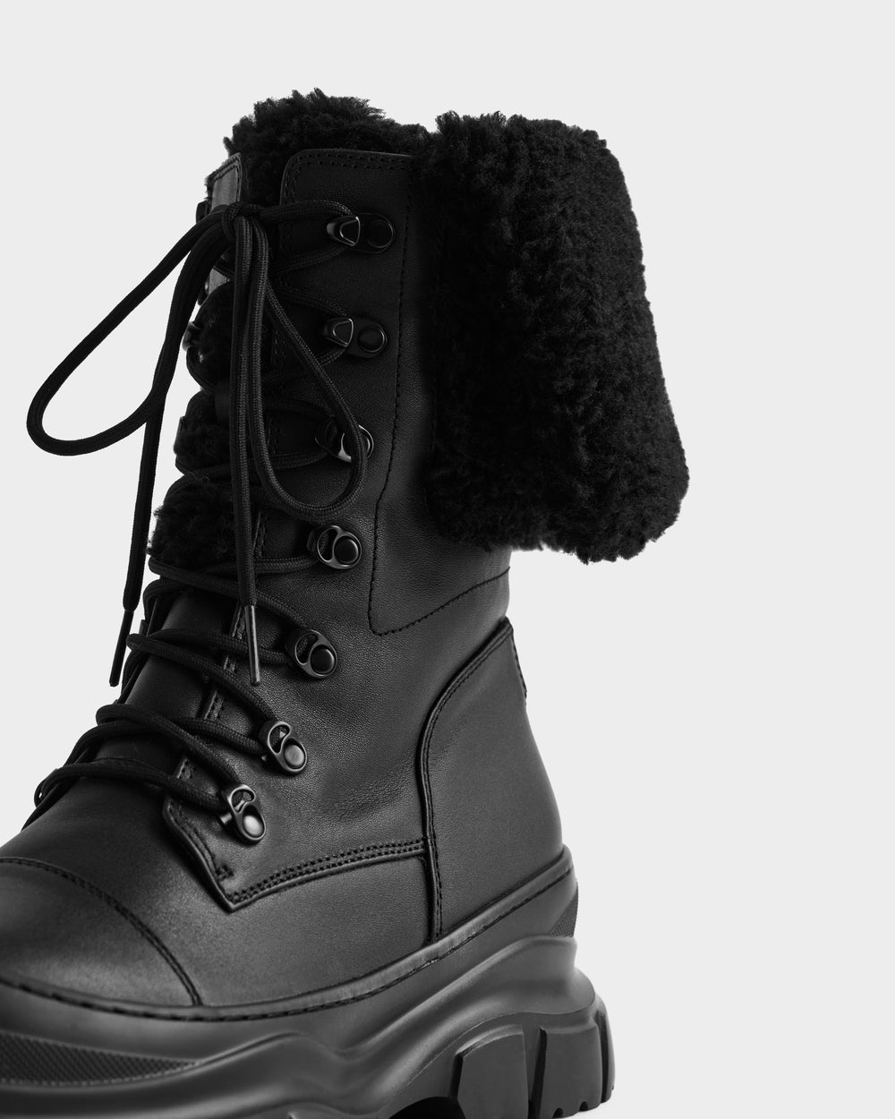RUDSAK MODENA Black Leather Winter Boots | Cozy Style & Grip