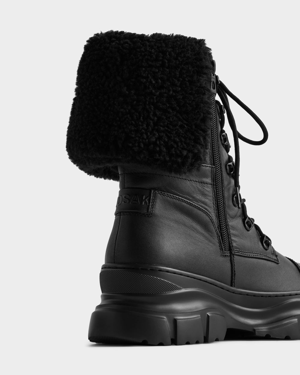 RUDSAK MODENA Black Leather Winter Boots | Cozy Style & Grip