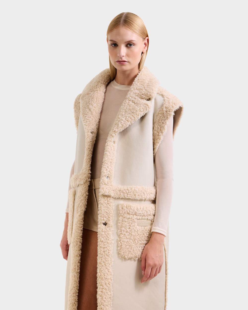 PALOMA RUDSAK Reversible Faux Shearling Modular Women's Coat