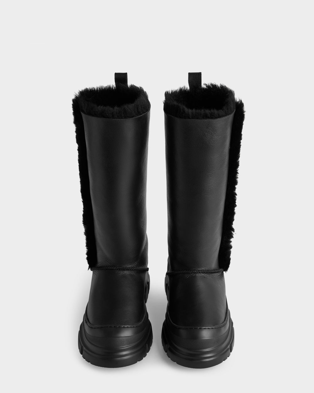 RAVENNA Women's Elegant Leather Shearling High Winter Boot