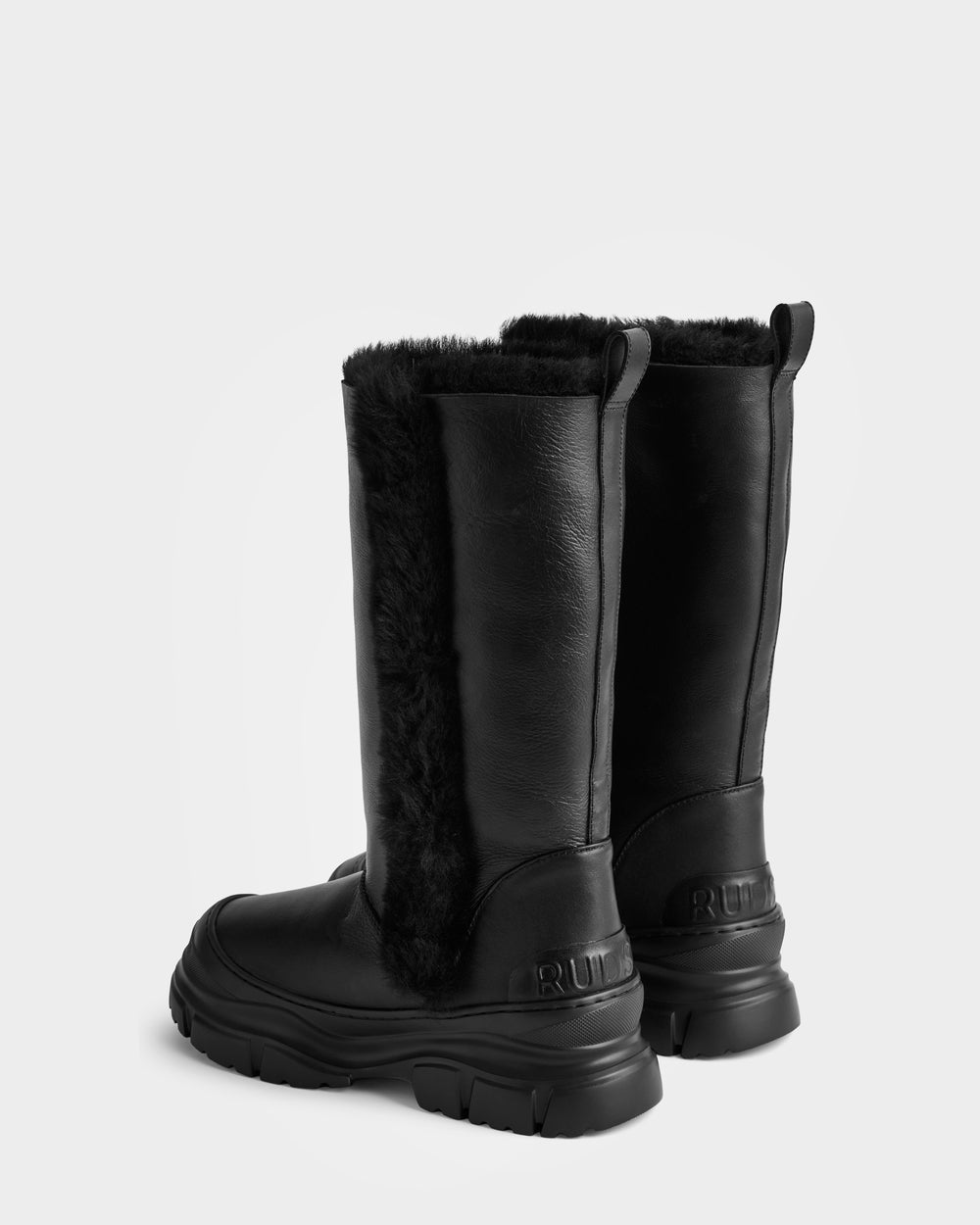 RAVENNA Women's Elegant Leather Shearling High Winter Boot