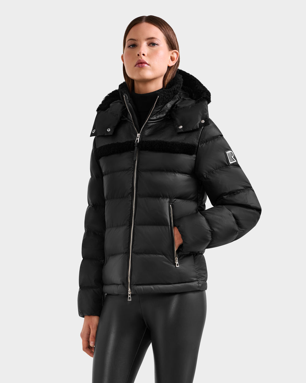 RUDSAK SANDRA Women's Shearling Combo Puffer Jacket | Warmth