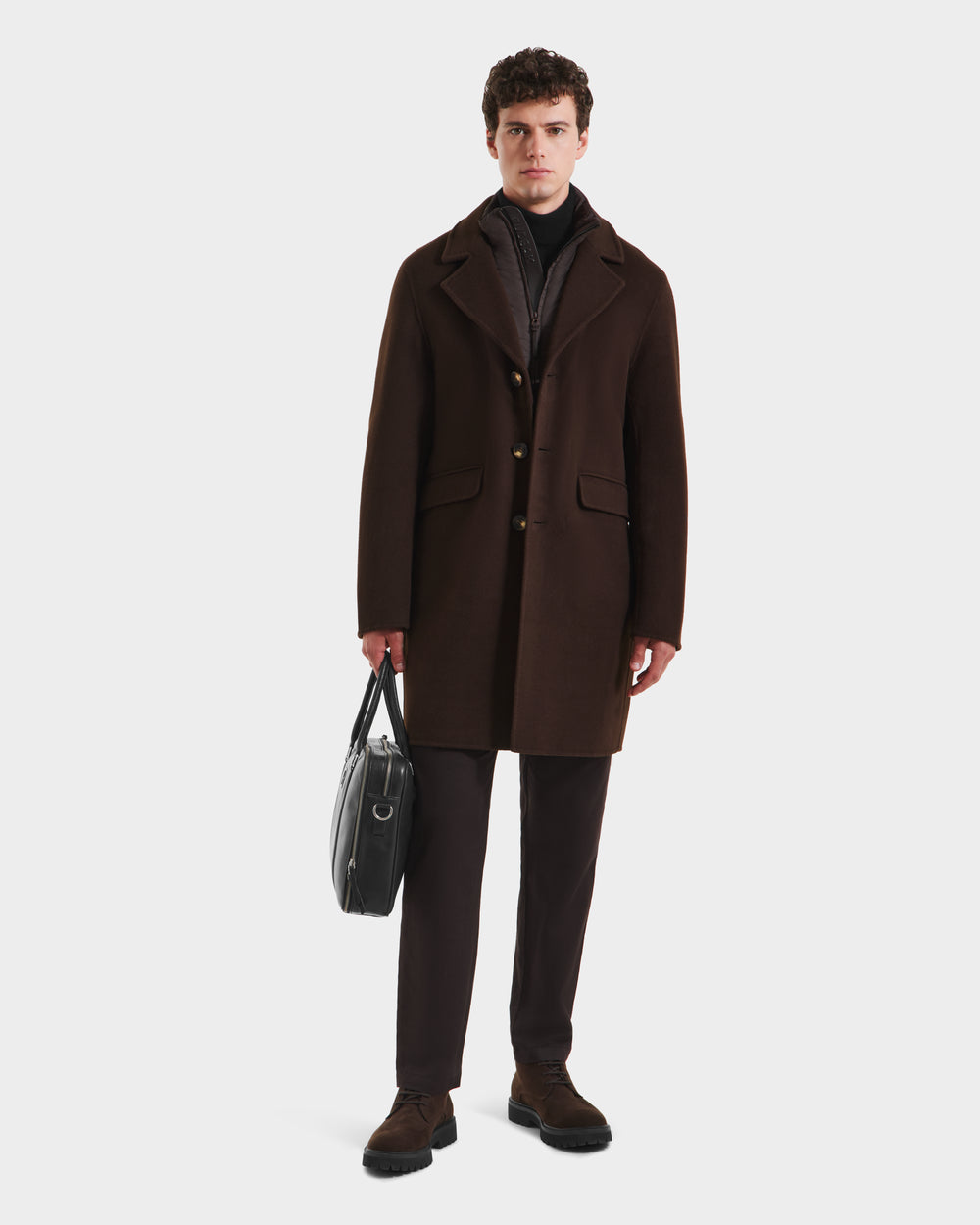 RUDSAK SAWYER Men's Wool Blend Coat | Timeless Espresso Outerwear