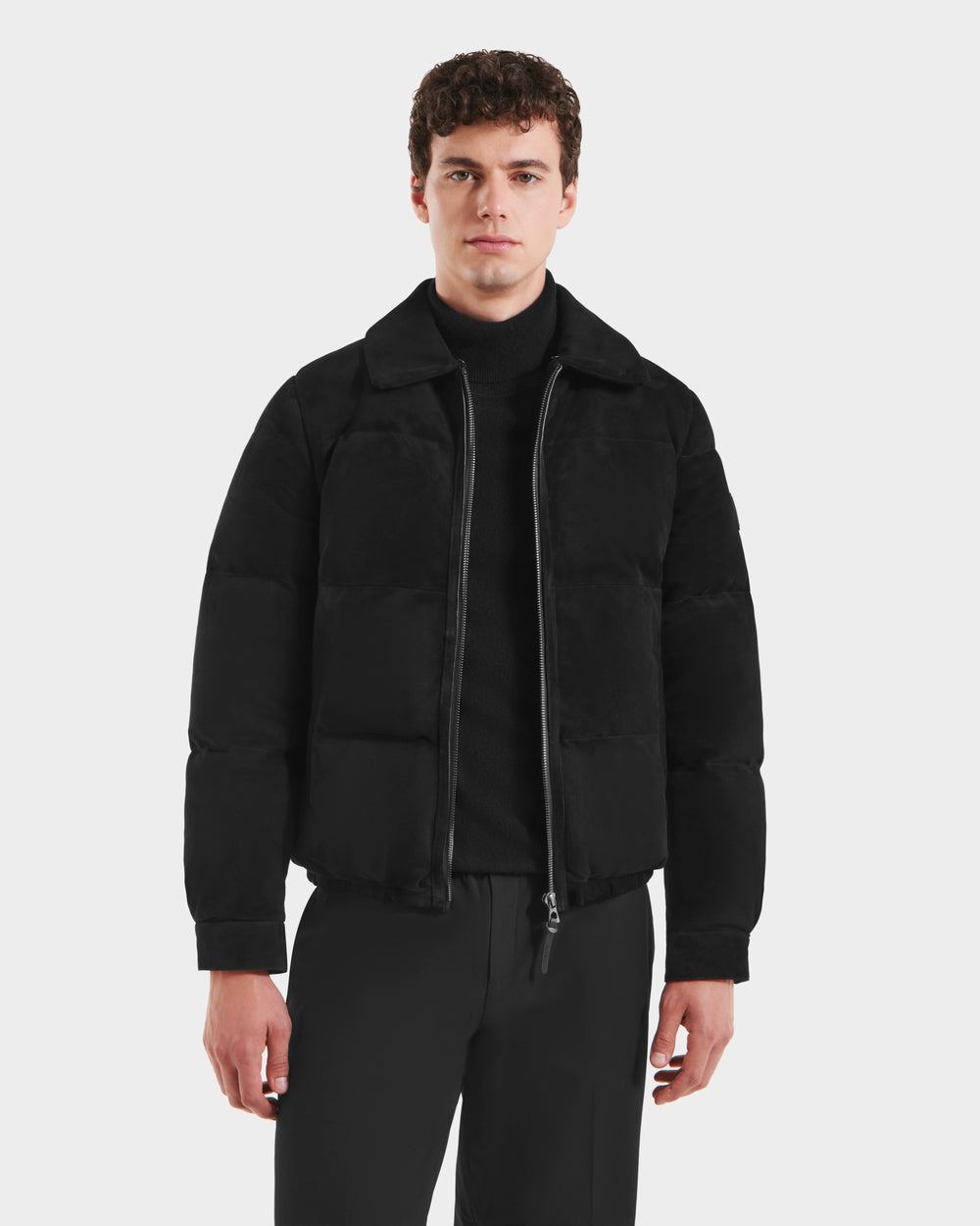 RUDSAK SCOTT Men's Suede Aviator Bomber Jacket – Shearling Collar