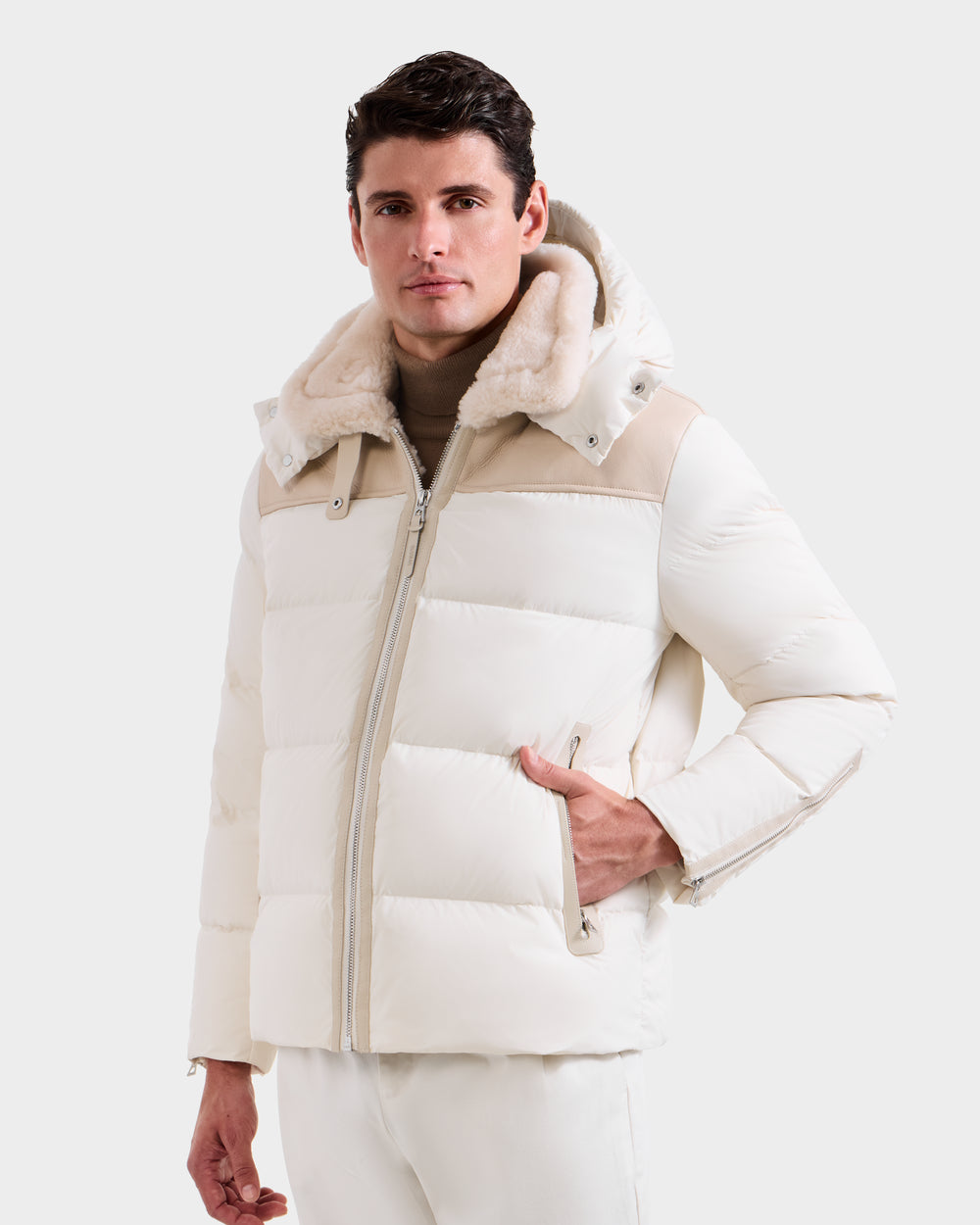 SIMON Men's Vanilla Quilted Down Puffer Jacket | Premium Warmth