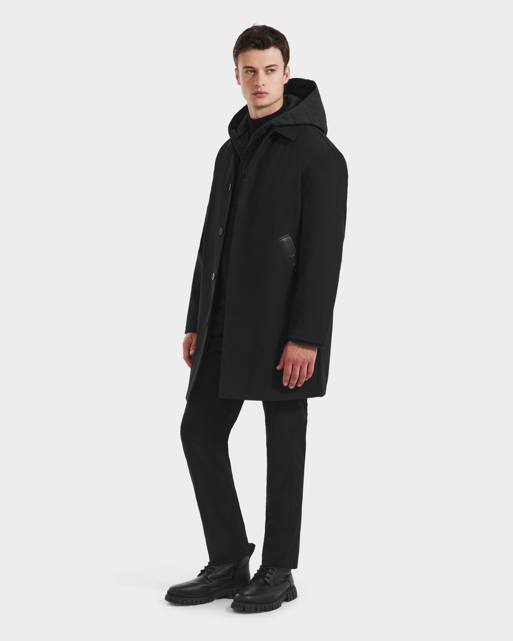 RUDSAK STANTON Men's Black 3-in-1 All-Weather Overcoat – Rudsak