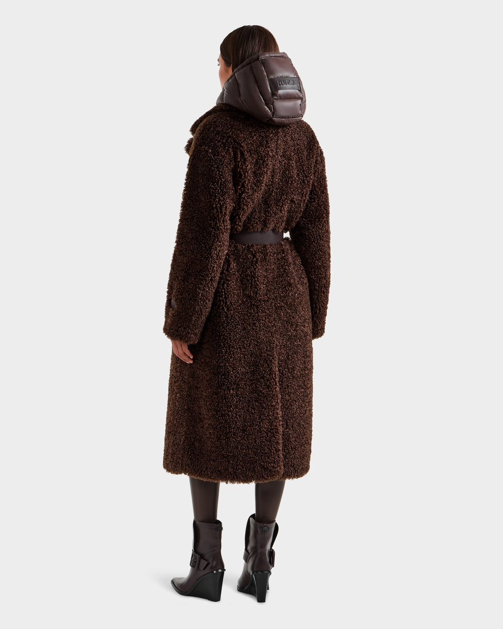 RUDSAK TINA Women's Faux Fur Teddy Trench Coat | Cozy Espresso RUDSAK TINA Women's Faux Fur Teddy Trench Coat | Cozy Espresso