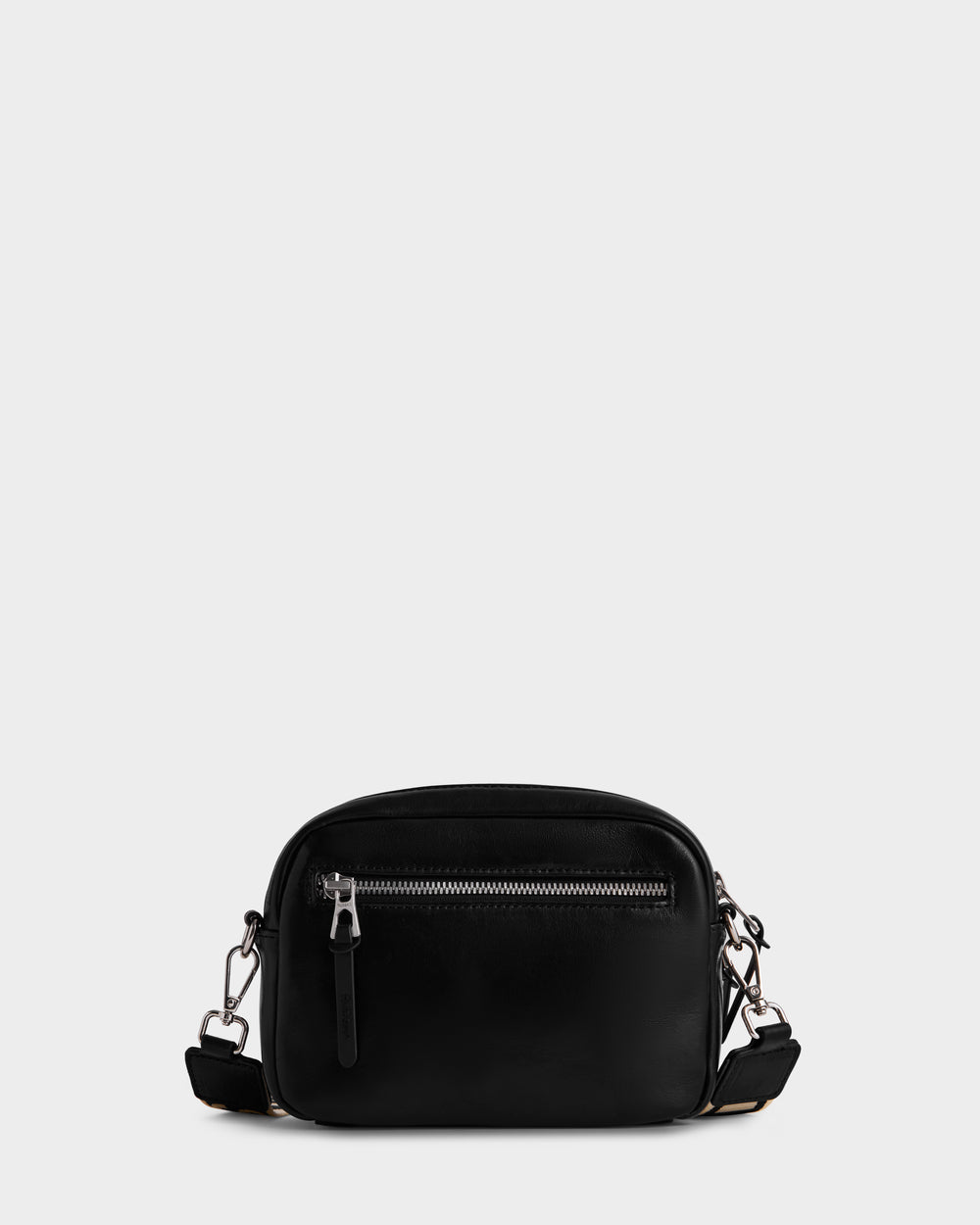ZOYA L Black Leather Crossbody Bag - Sleek & Functional for Women
