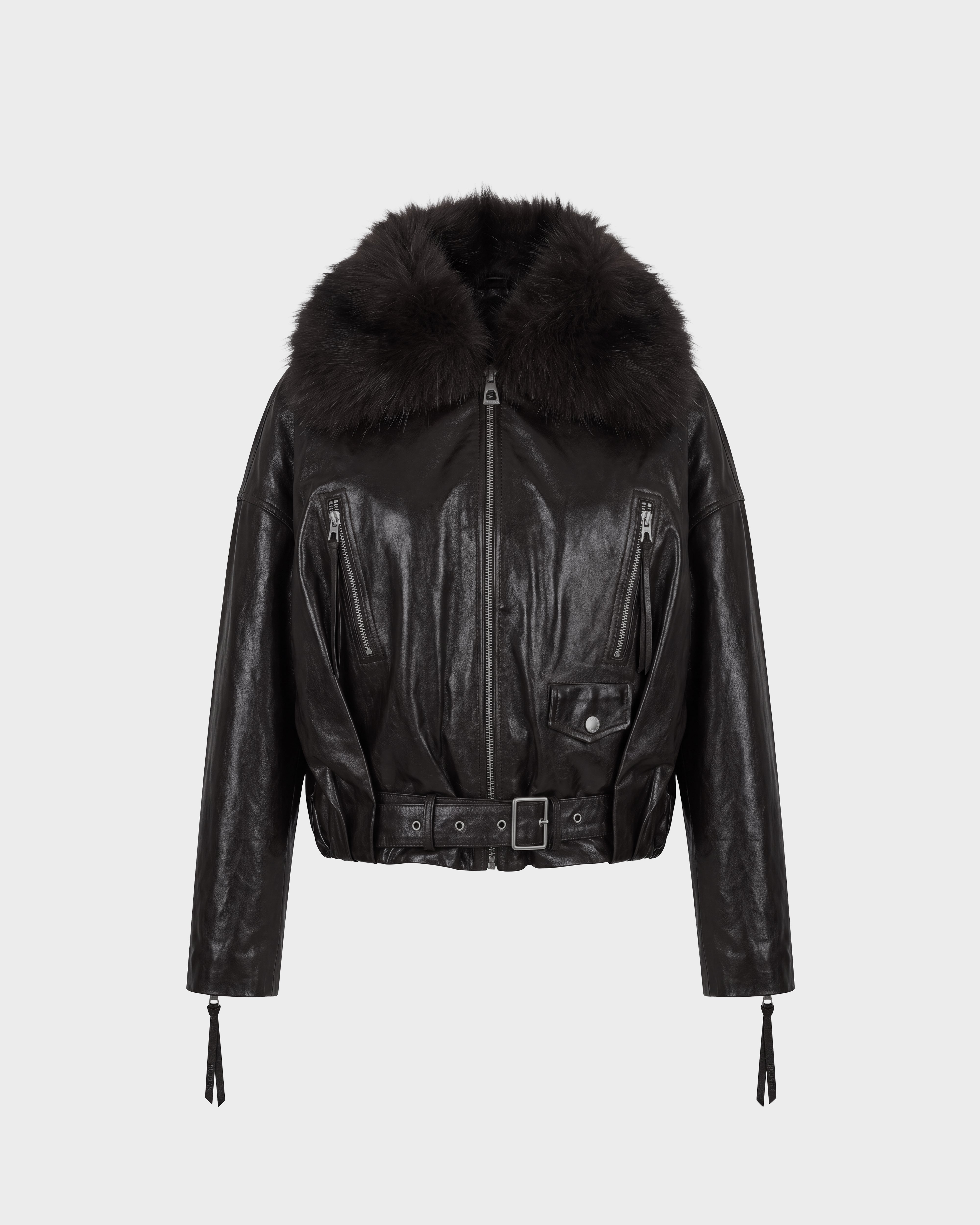 RUDSAK 本革 レザーダウン ジャケット 黒 XS フード ベルト y2k Men's & Women's Leather & Shearling Jackets | Moto & Trench Style