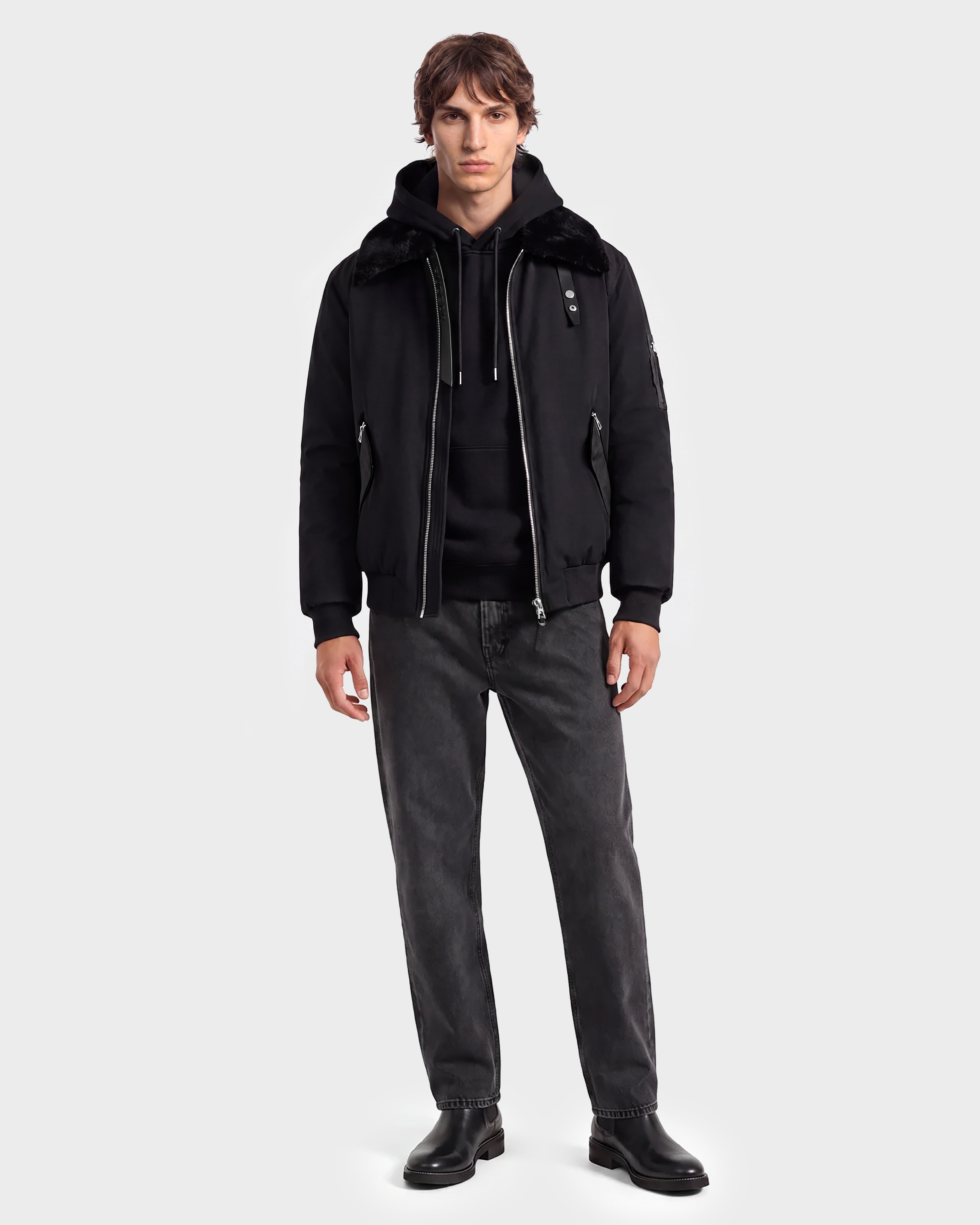 RUDSAK DYLAN Men's Aviator Bomber Jacket | Modern Style, Faux Fur