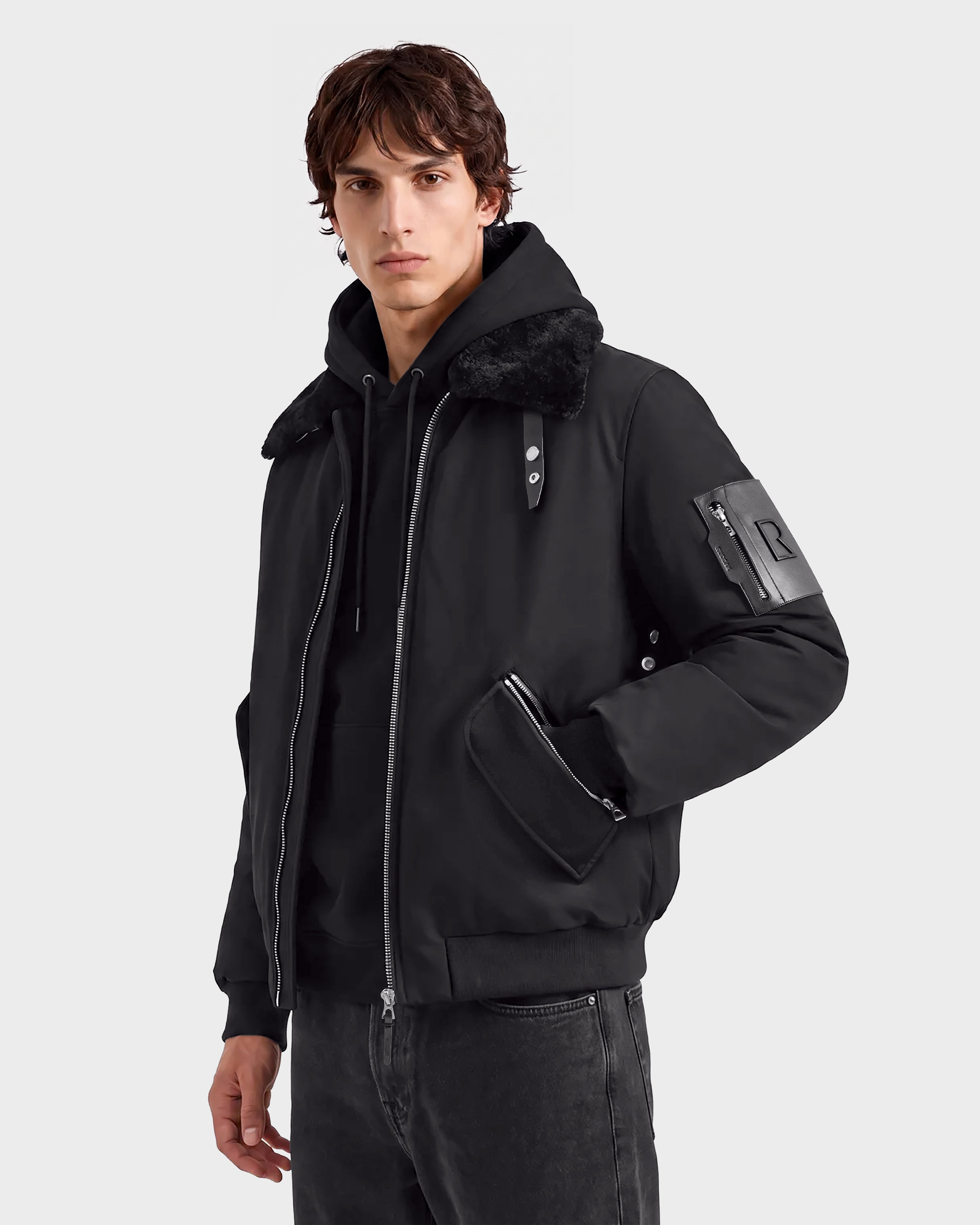 RUDSAK DYLAN Men's Aviator Bomber Jacket | Modern Style, Faux Fur