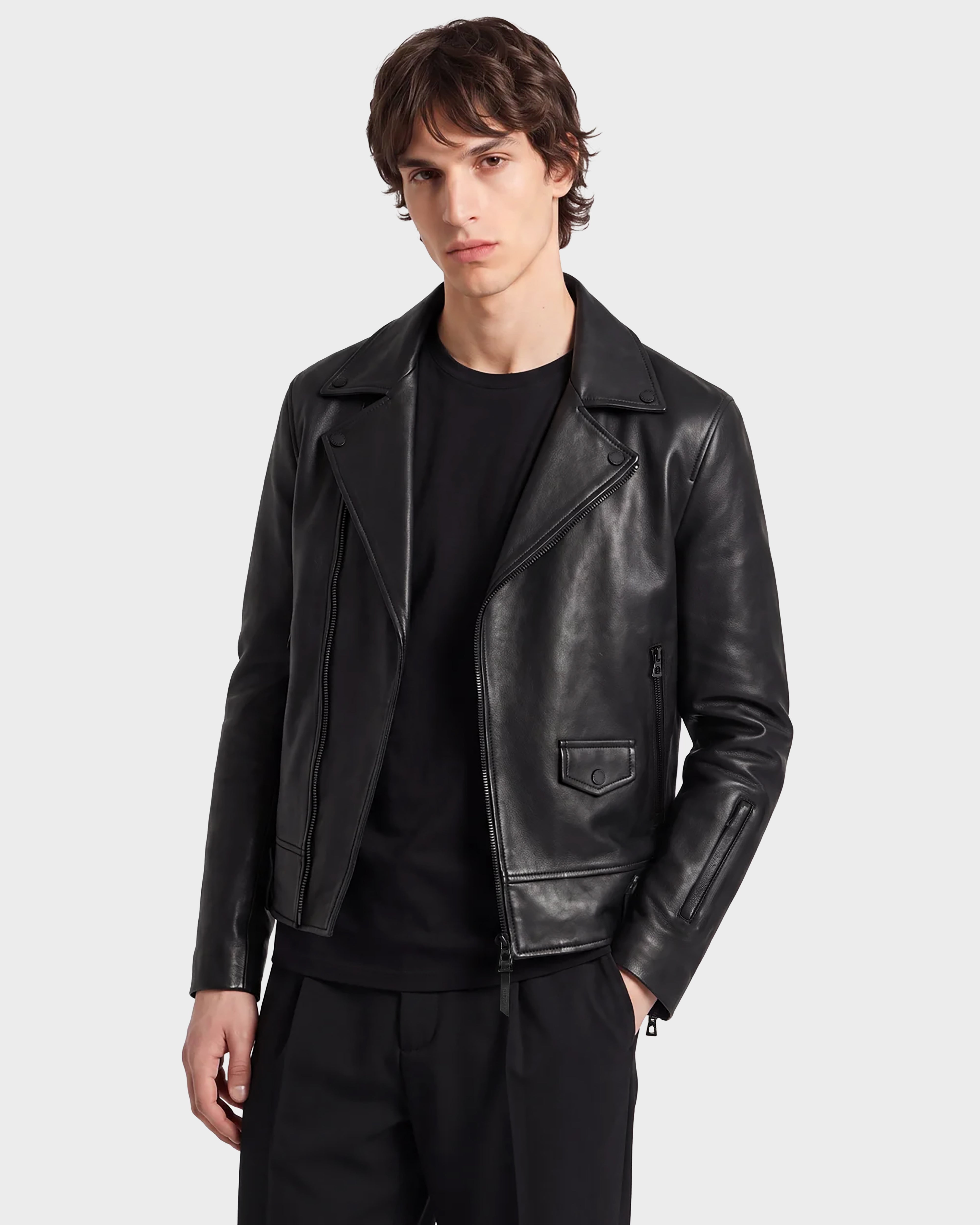 DAREG Classic Lamb Leather Biker Jacket - Timeless Black Style