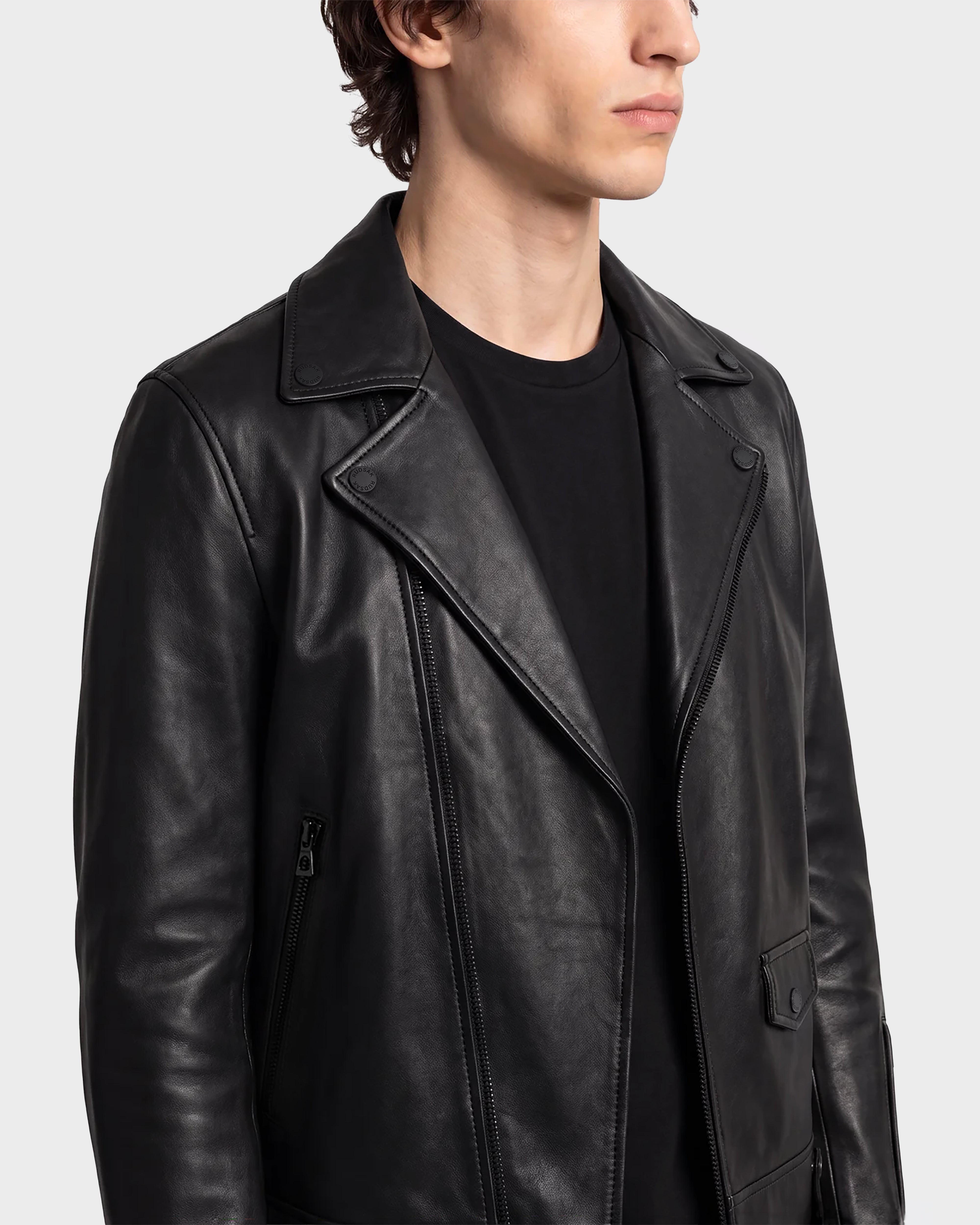 DAREG Classic Lamb Leather Biker Jacket - Timeless Black Style