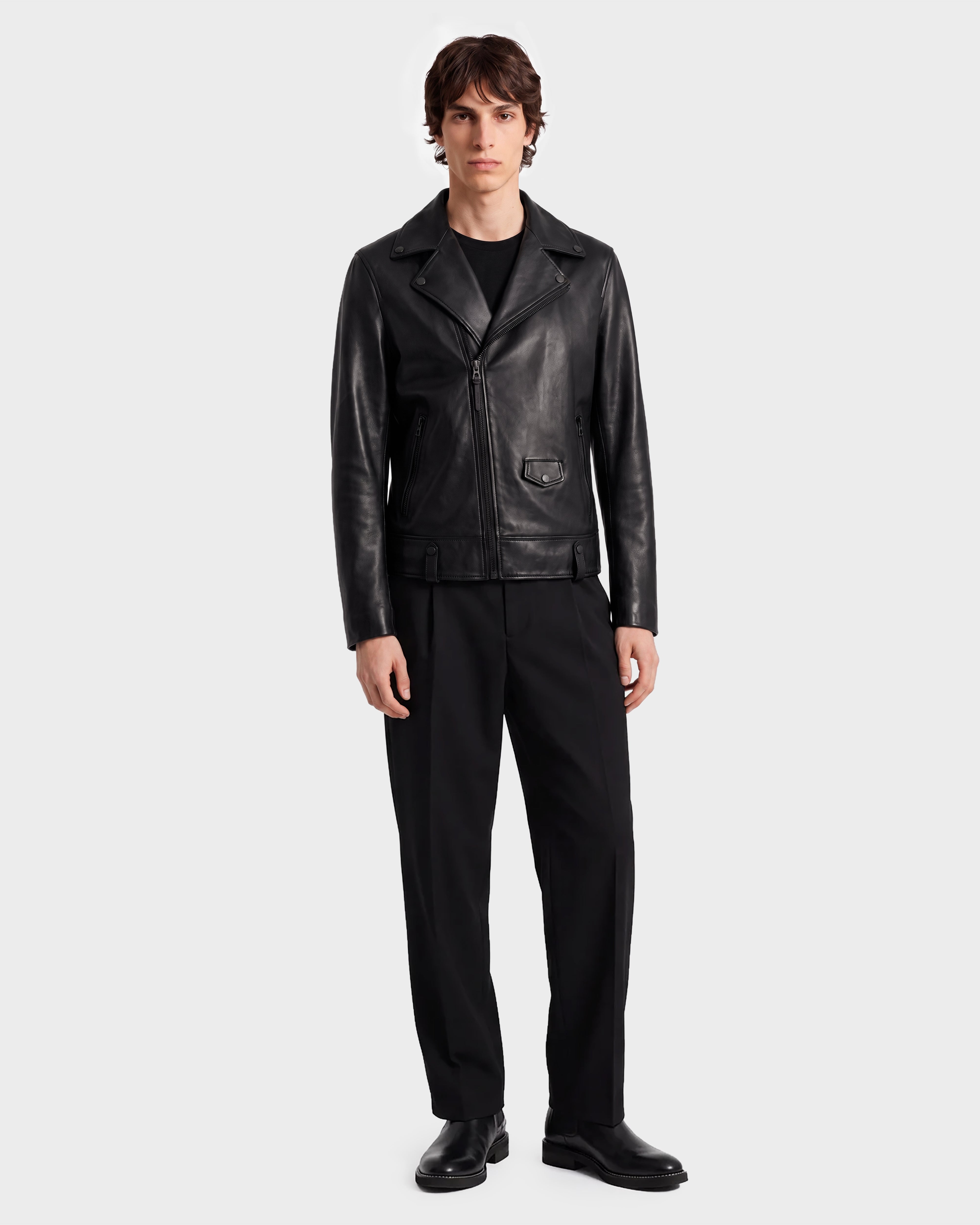 DAREG Classic Lamb Leather Biker Jacket - Timeless Black Style
