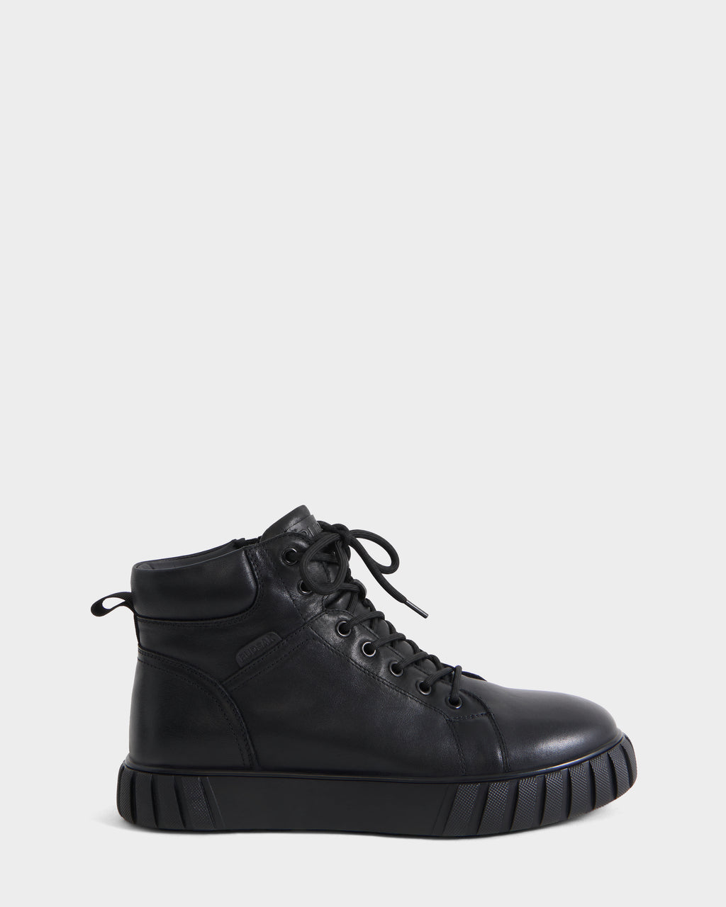 Black DAVE - 6226501 high-top leather boots with laces and a thick, ridged rubber sole.