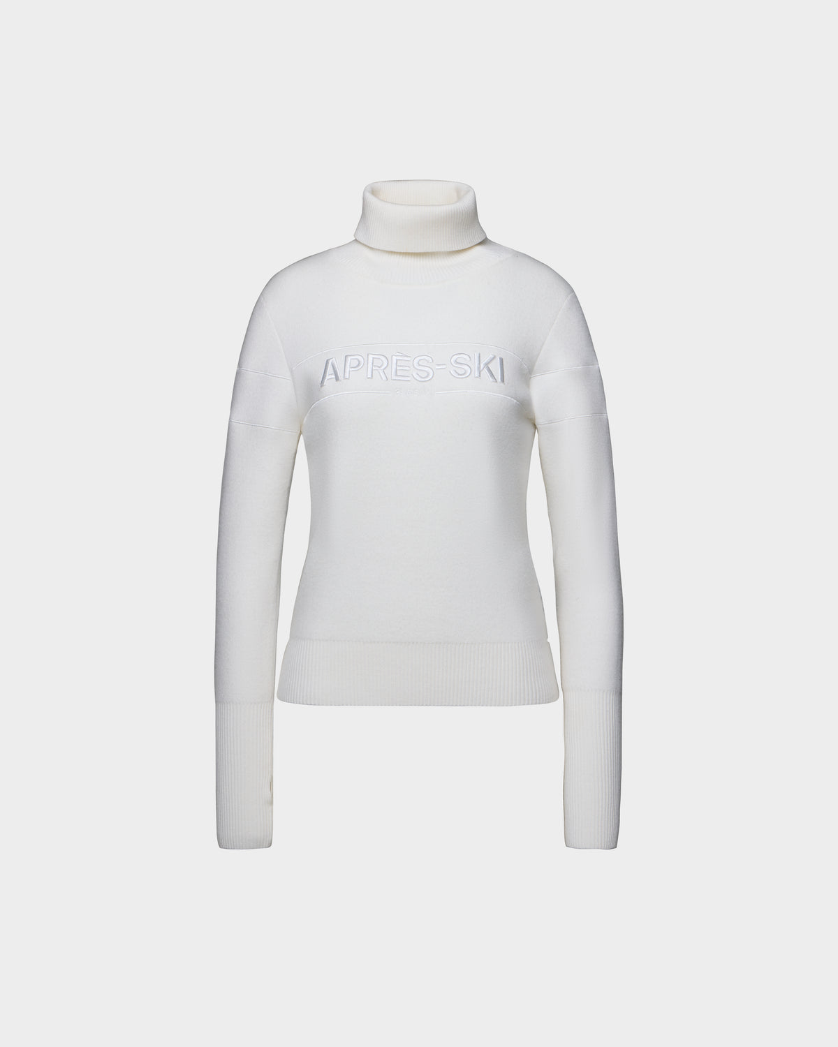 Cream Rudsak ERIKA - 8525705 Iceland turtleneck sweater with APRÈS-SKI embroidered across the chest, a staple piece for your winter wardrobe.