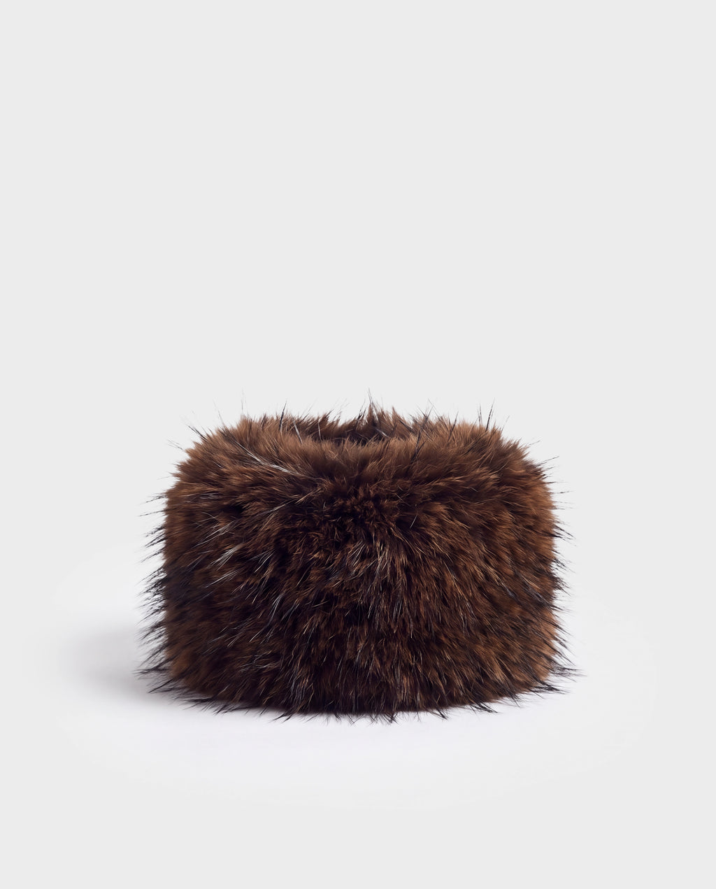 Cylindrical brown fur hat, the LORETTA - 8426503 Mix Espresso by Rudsak.