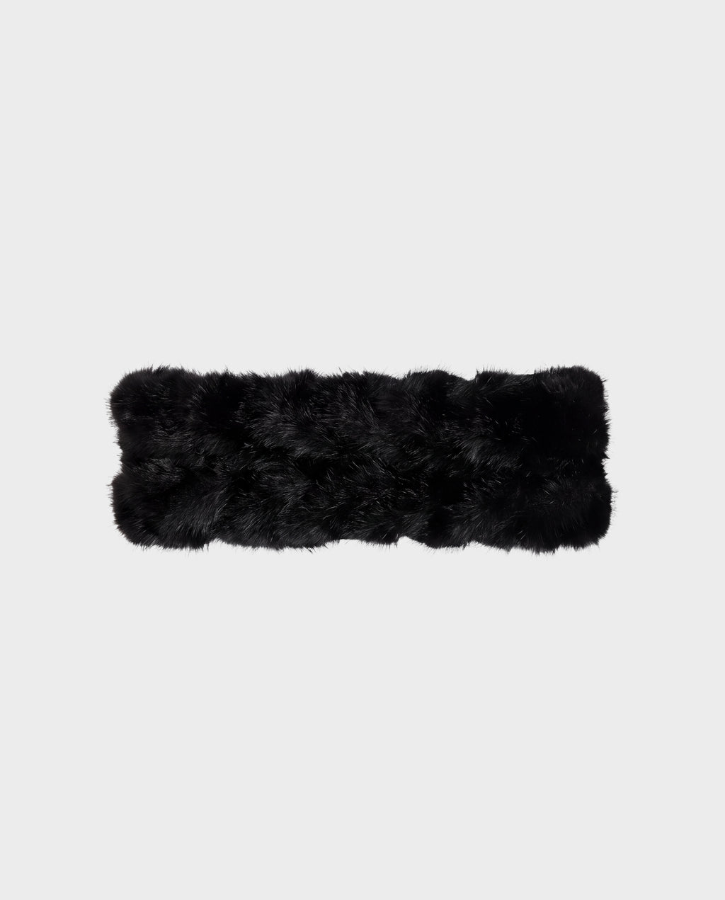 Rectangular black fur MILA - 8426518 Black headband.