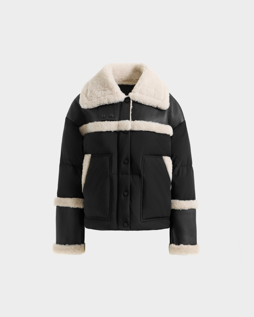 SHIRLEY Women's Shearling Down Jacket - Warm, Chic Black – Rudsak SHIRLEY Women's Shearling Down Jacket - Warm, Chic Black – Rudsak