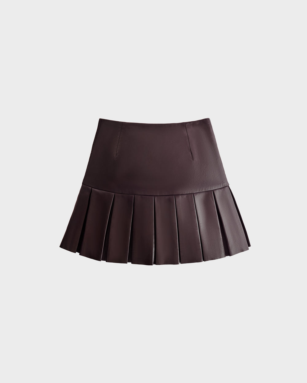 RUDSAK SOLANGE Women's Pleated Leather Skirt - Luxe Bordeaux