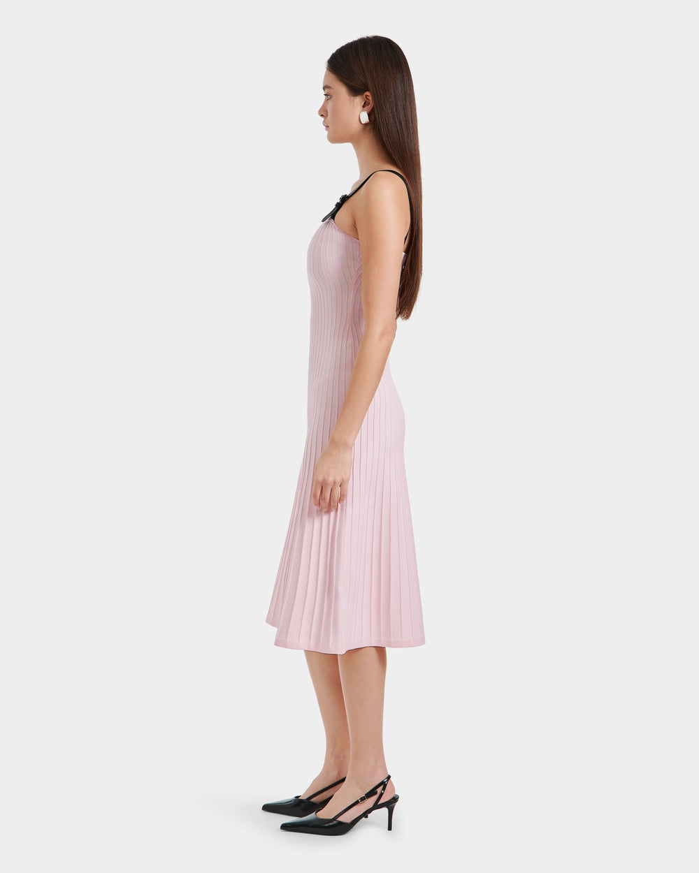 BENICIA Light Pink Pleated Knit Dress - Flattering Spring Style Rudsak International BENICIA Light Pink Pleated Knit Dress - Flattering Spring Style Rudsak International