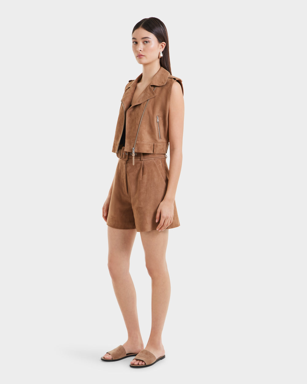 RUDSAK BETTY SU Cropped Suede Vest for Women | Moto Elegance