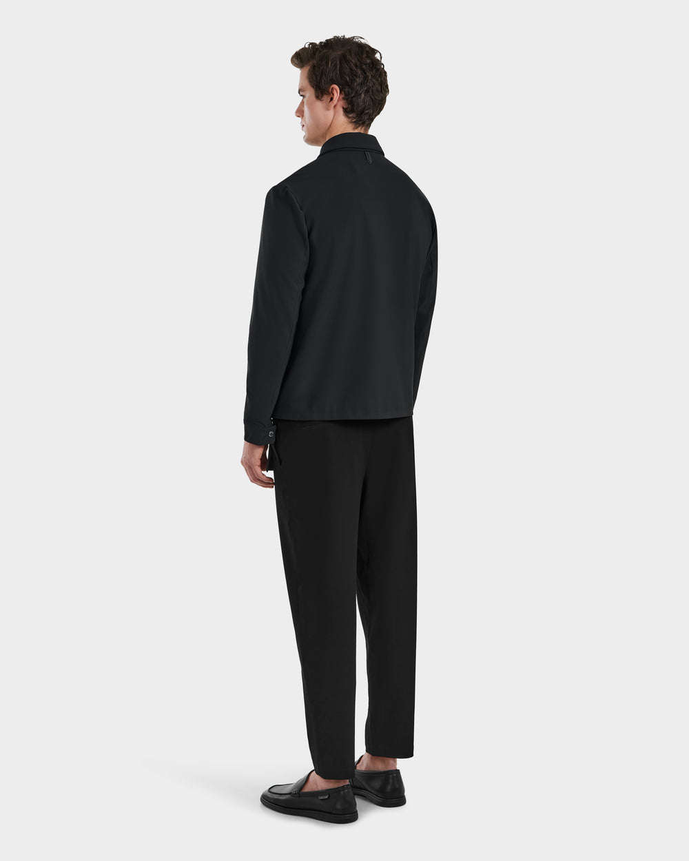 RUDSAK BRYAN Black Glossy Leather Shirt Jacket | Modern Outerwear