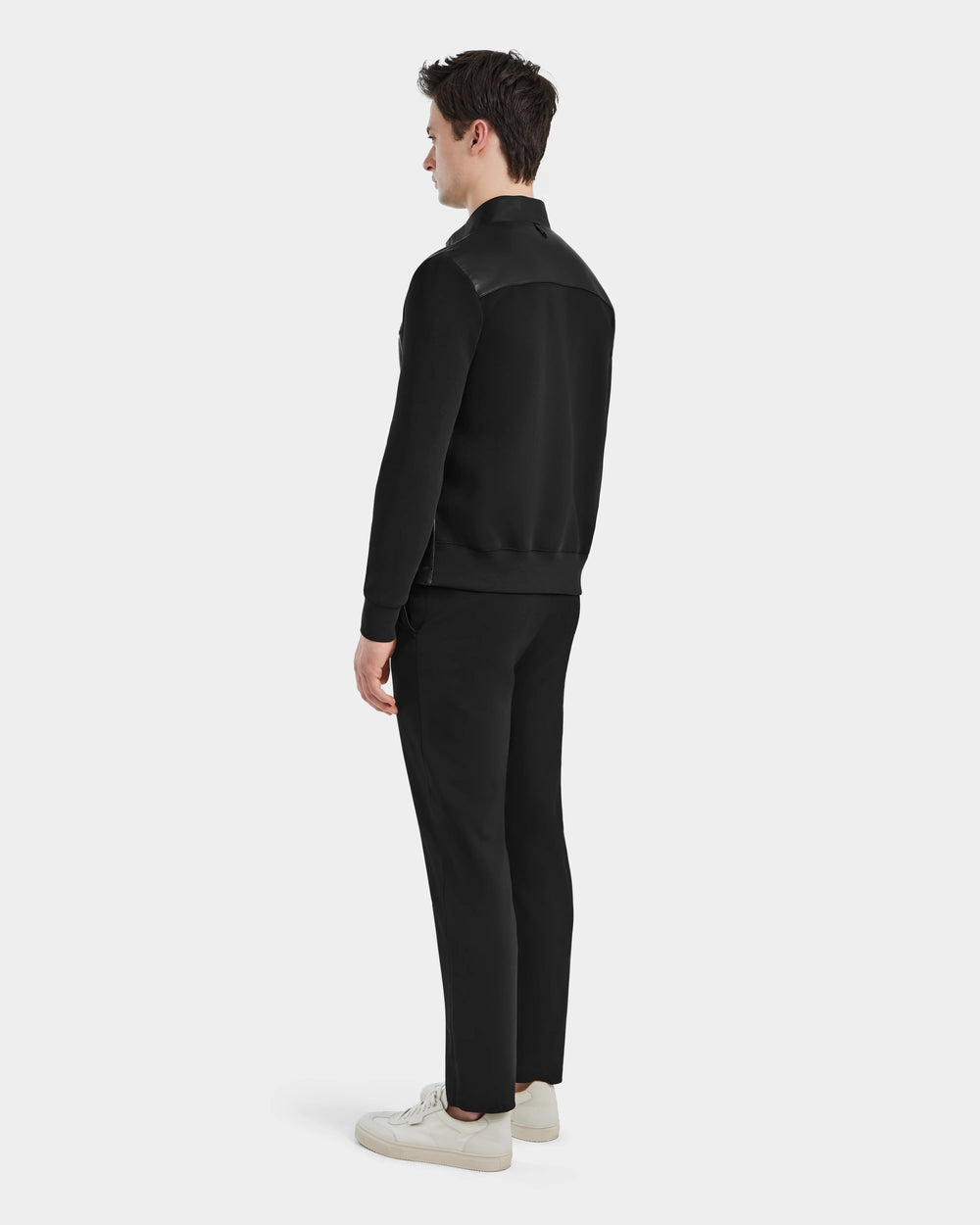 RUDSAK CLIFTON Black Leather Jacket | Sophisticated Mock-Neck