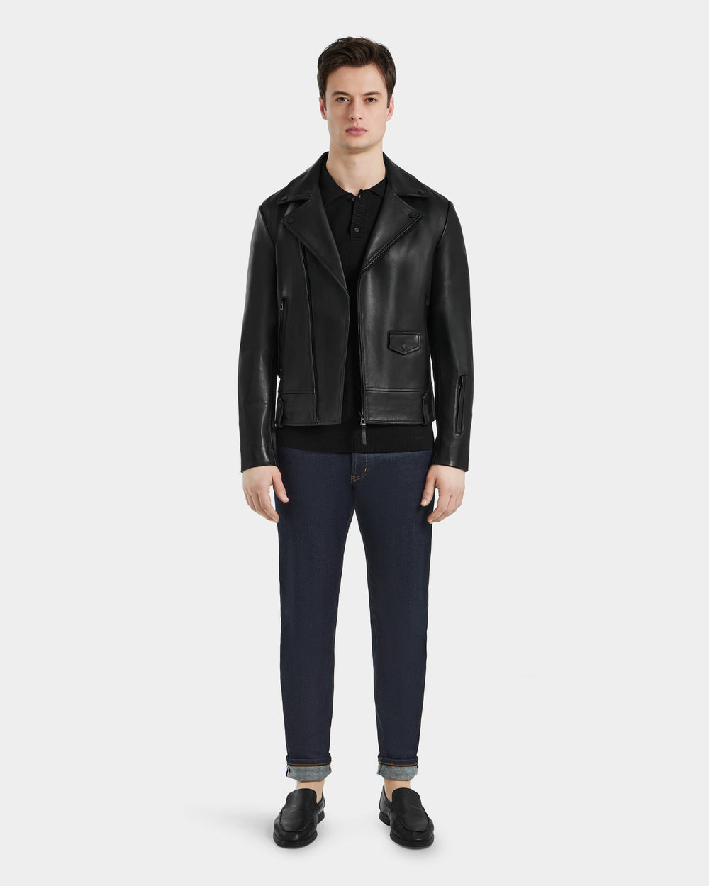 DAREG Classic Lamb Leather Biker Jacket - Timeless Black Style