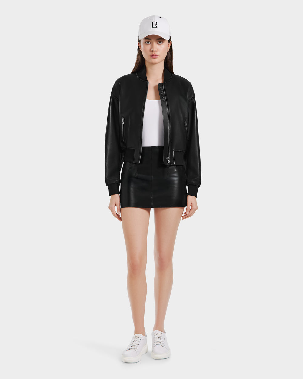 RUDSAK EMERSON Black Leather Bomber Jacket - Modern Style – Rudsak