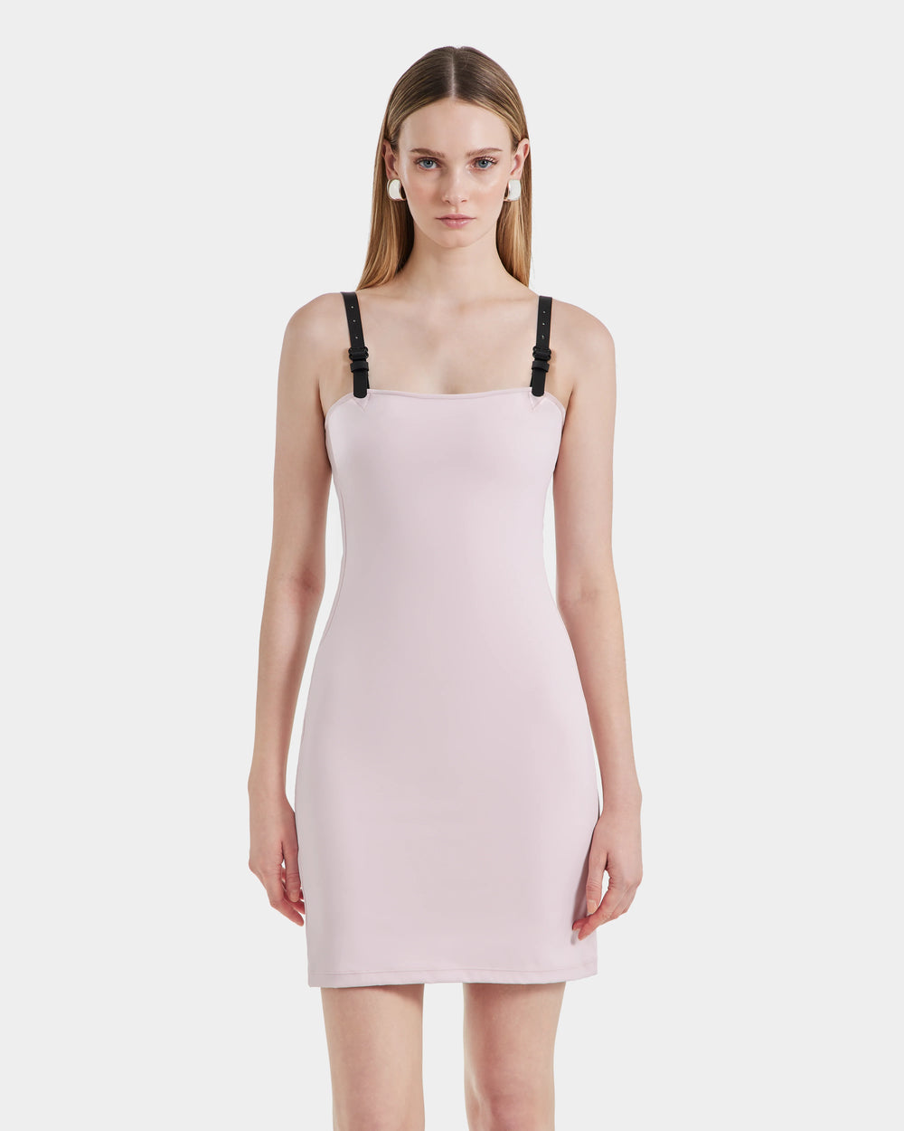 chinese dress ladies Pastel Pink Faux Leather Cocktail Dress AVALON