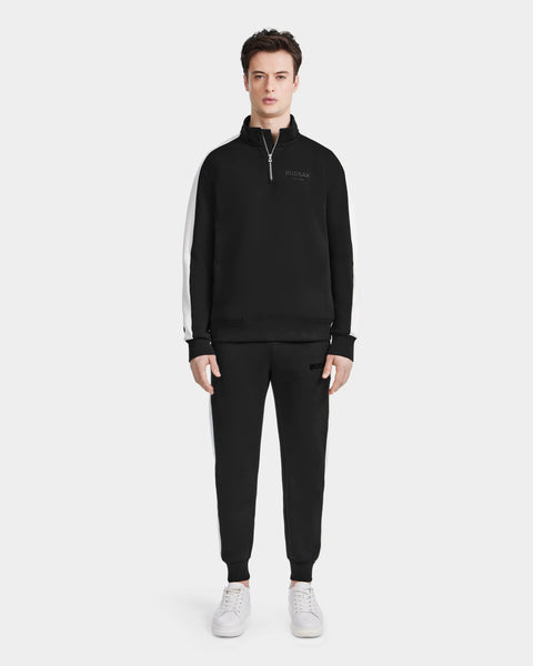 RUDSAK KENMORE Black Mock Neck Sweatshirt - Premium Cotton Blend