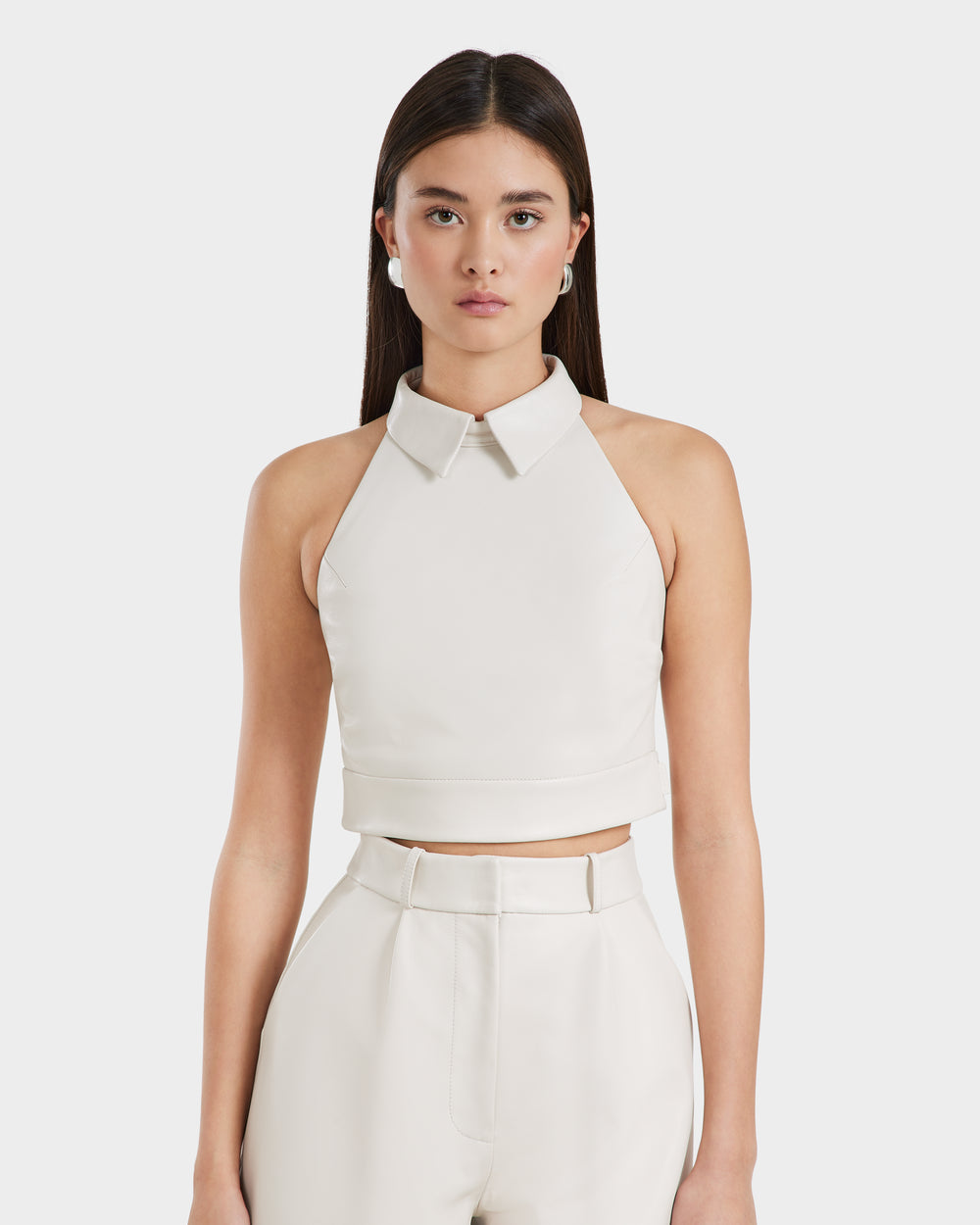 RUDSAK LOVELL Women's Leather Halter Top - Sleeveless & Chic