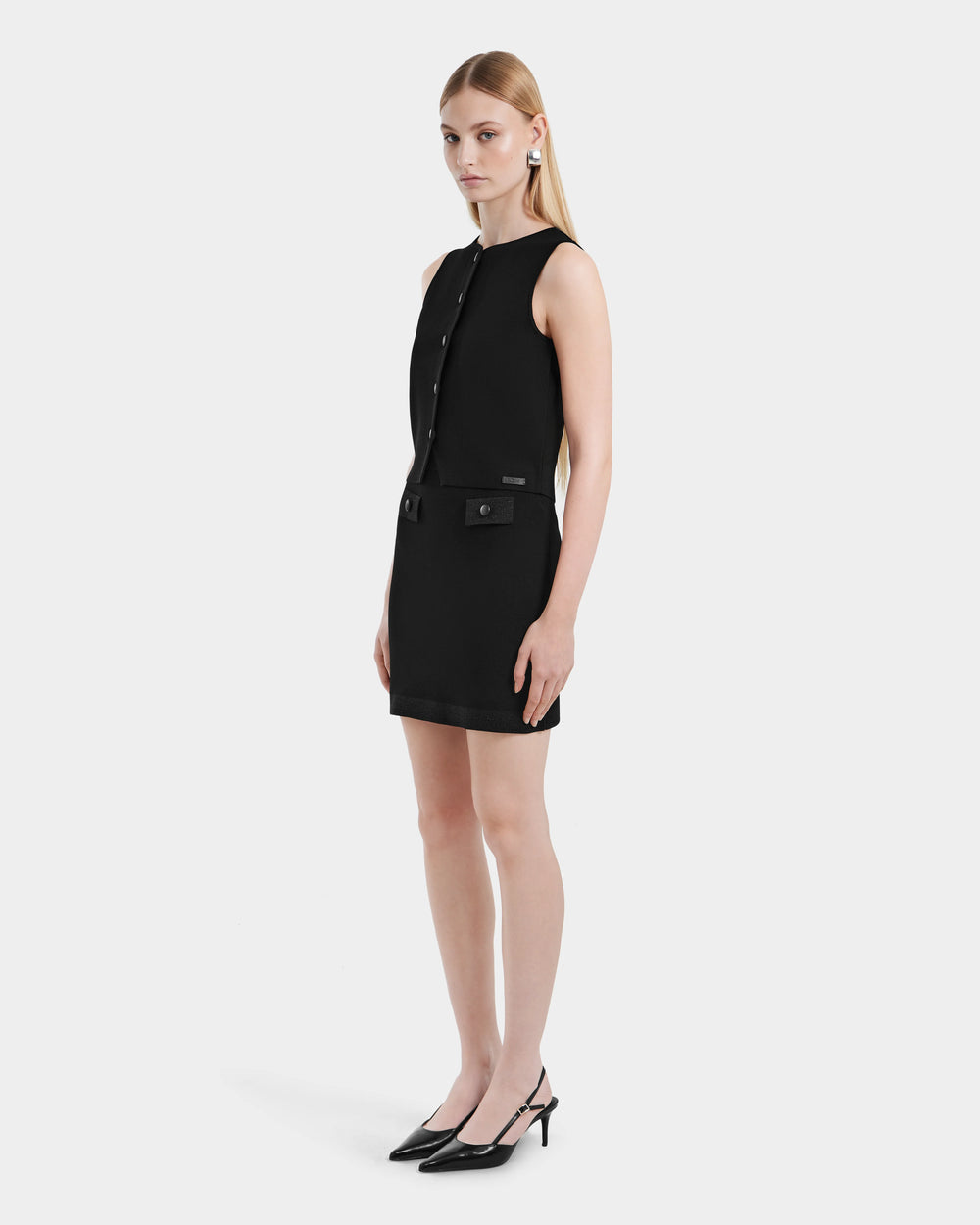 RUDSAK Maryam Black Knit Vest | Versatile Layering & Tailored Fit