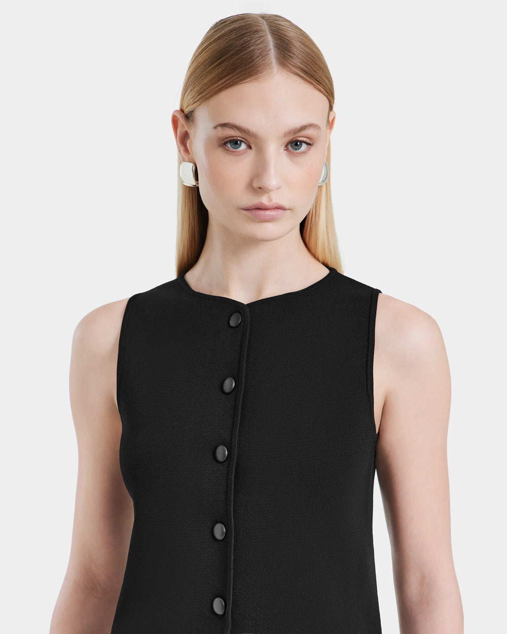 RUDSAK Maryam Black Knit Vest | Versatile Layering & Tailored Fit