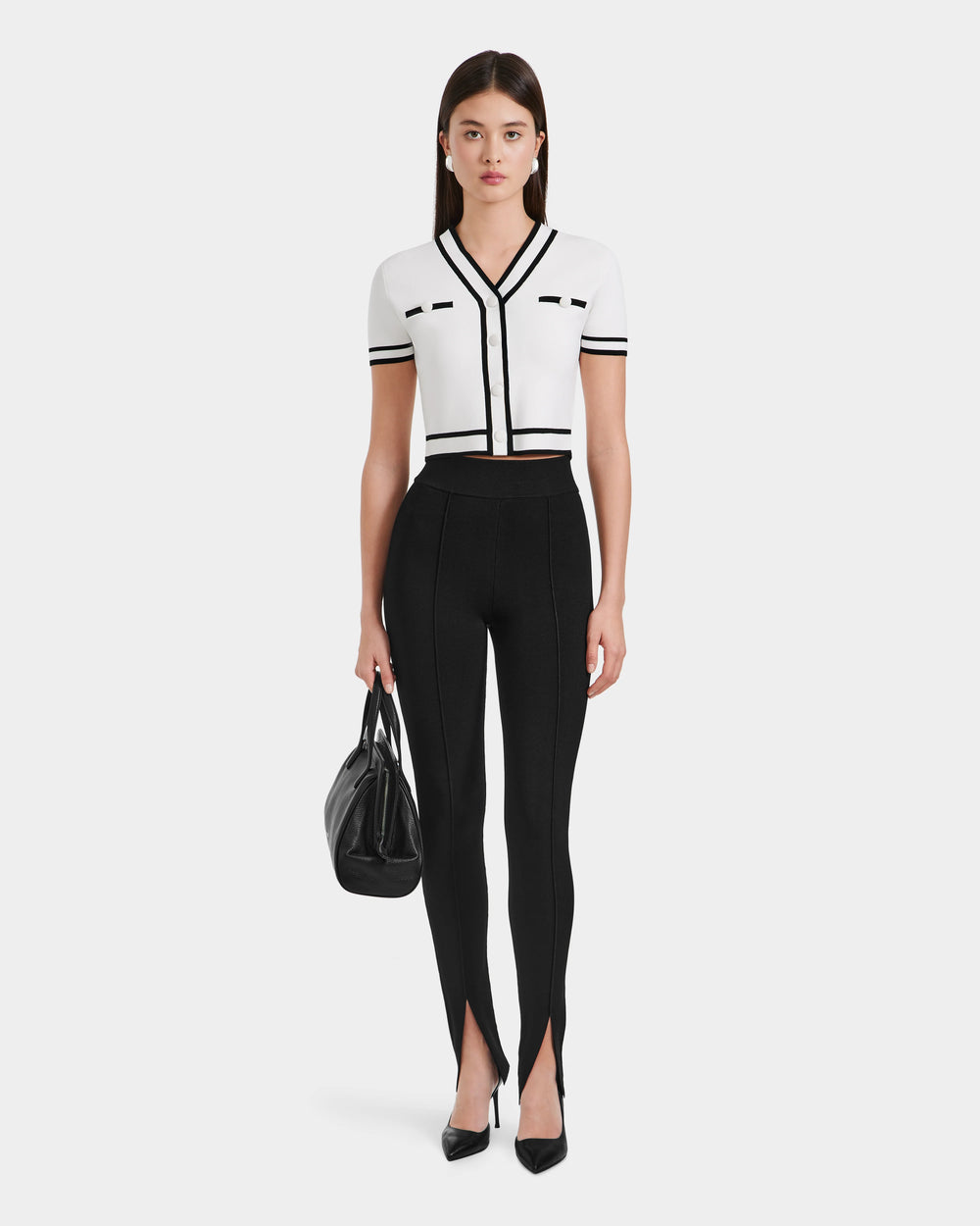 RUDSAK MATHILDA Women's Knit Leggings - Ankle Slit | Sleek