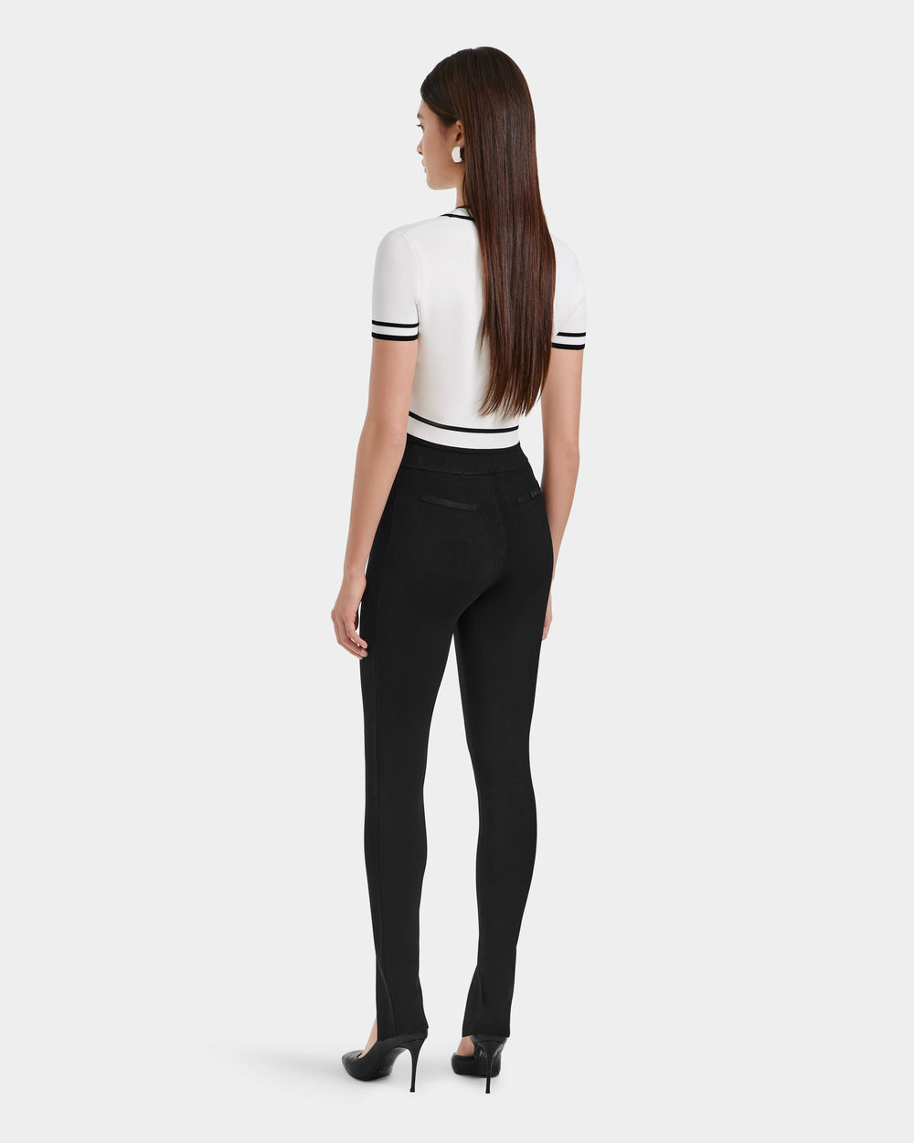 wafu YAK Knit Leggings ブラック RUDSAK MATHILDA Women's Knit Leggings - Ankle Slit | Sleek