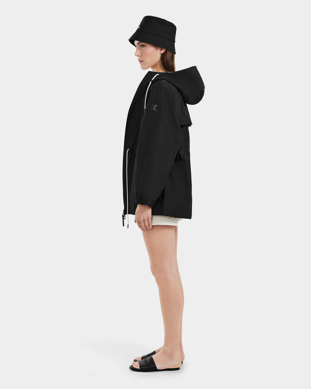 RUDSAK SOPHIE Women's Black Mid-Length Raincoat | Stylish