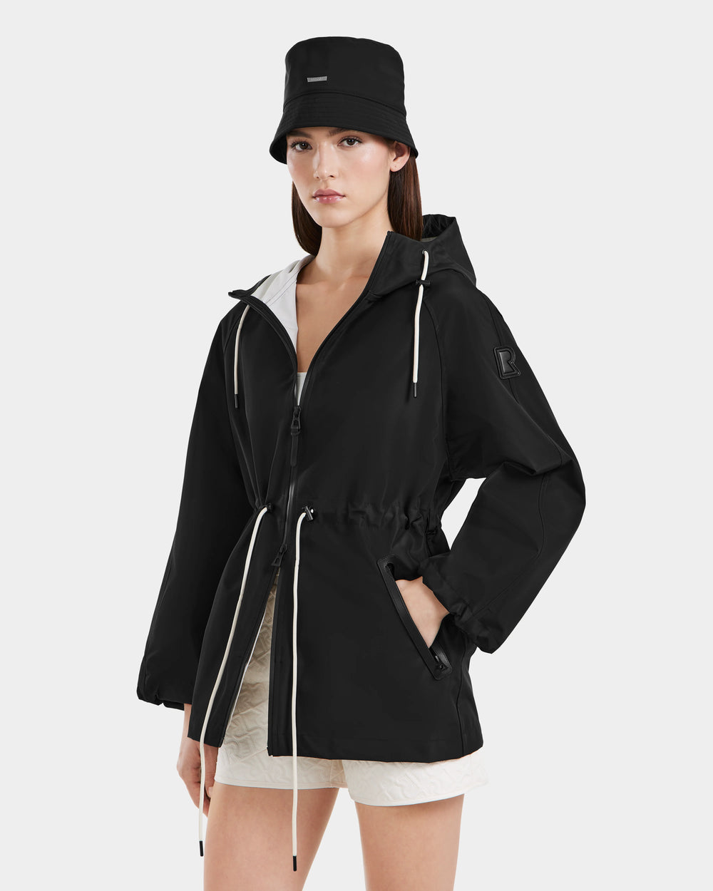 RUDSAK SOPHIE Women's Black Mid-Length Raincoat | Stylish