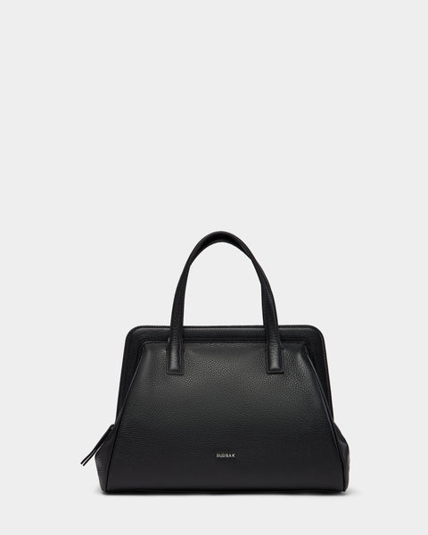 RUDSAK TAULLA Black Pebble Leather Satchel | Women's Versatile