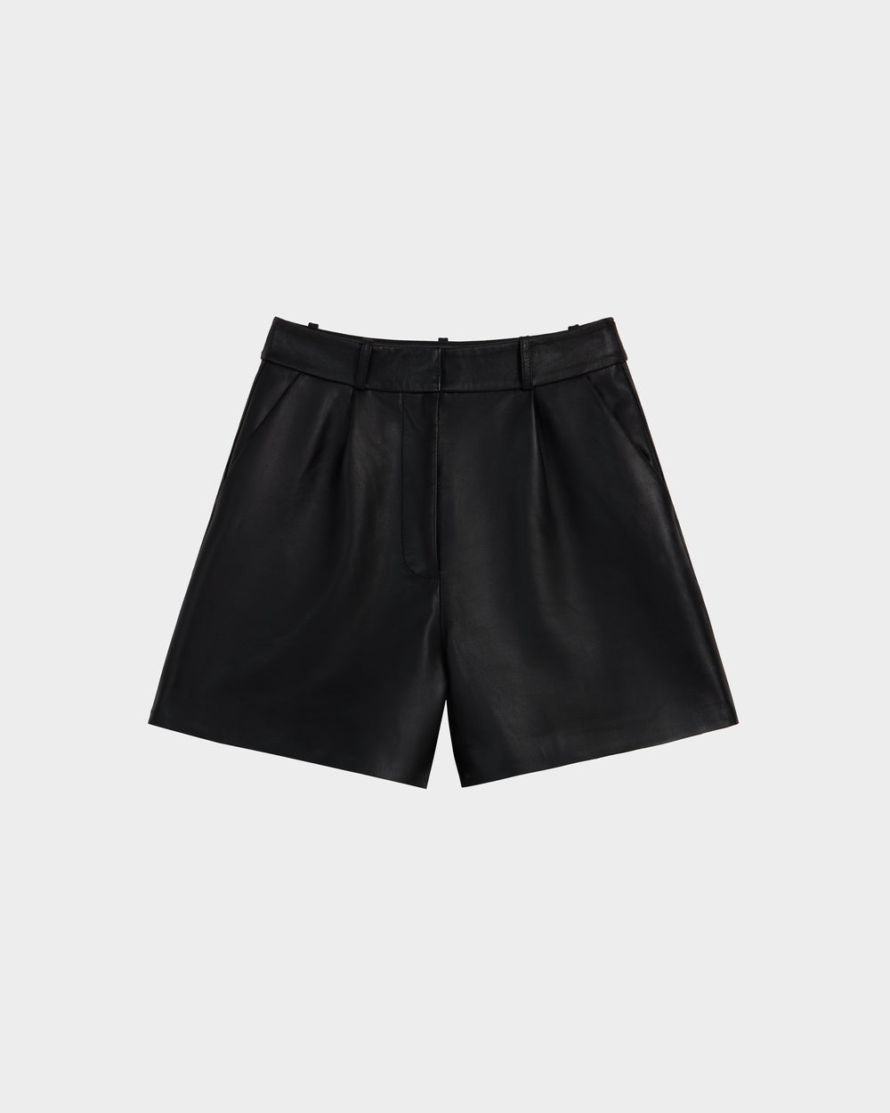 RUDSAK TERRIE X Black Pleated Leather Shorts – Elevate Your Style